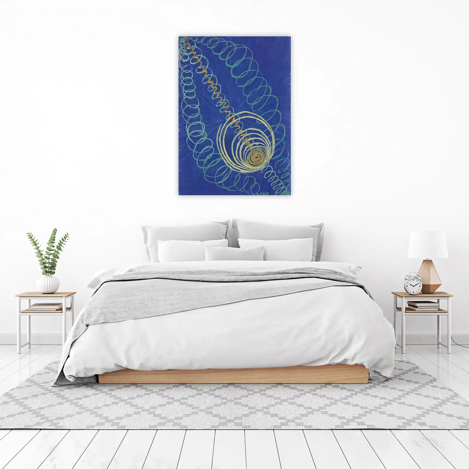 Vibrant Swirls Blue & Gold Wall Art