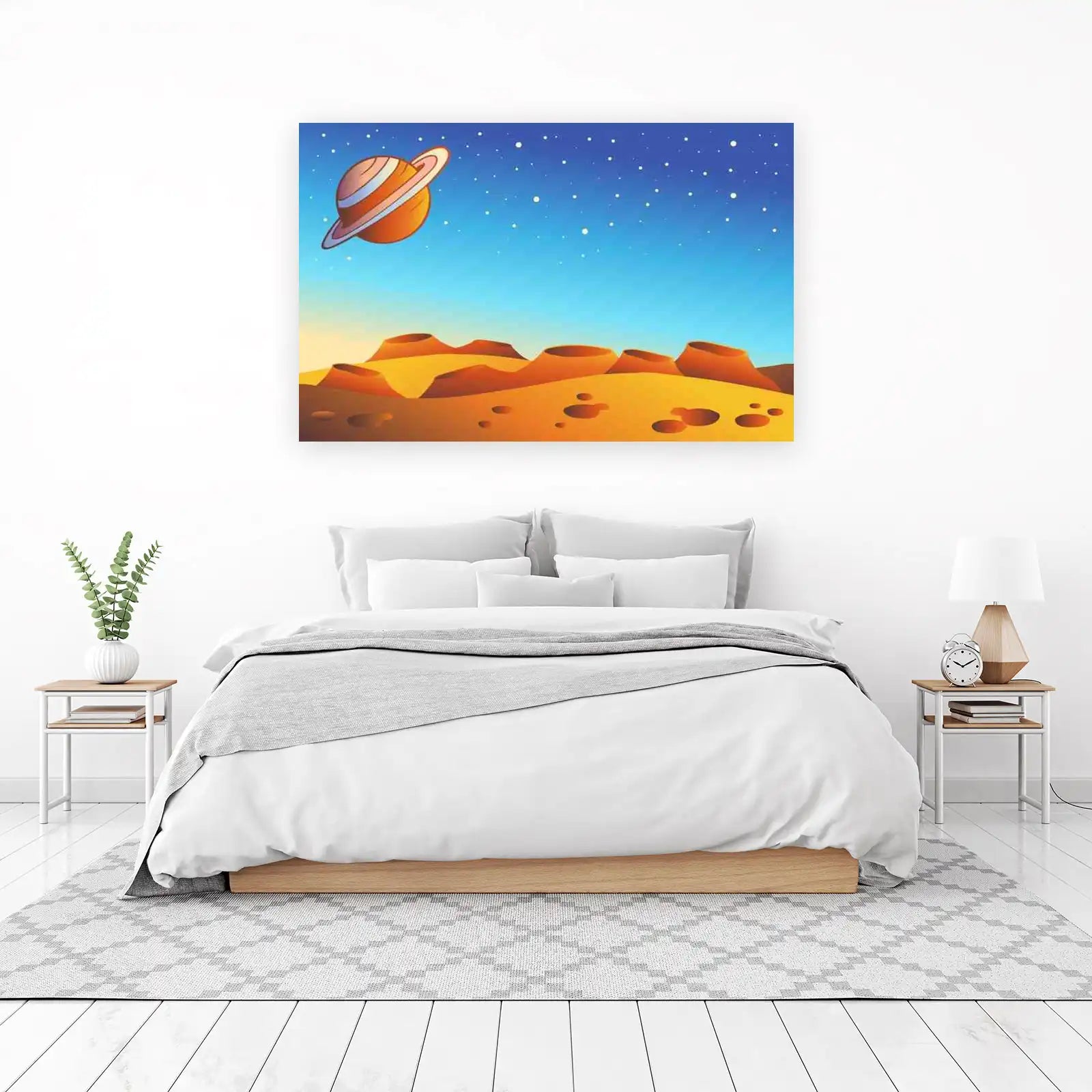 Whimsical Saturn & Martian Landscape Wall Art
