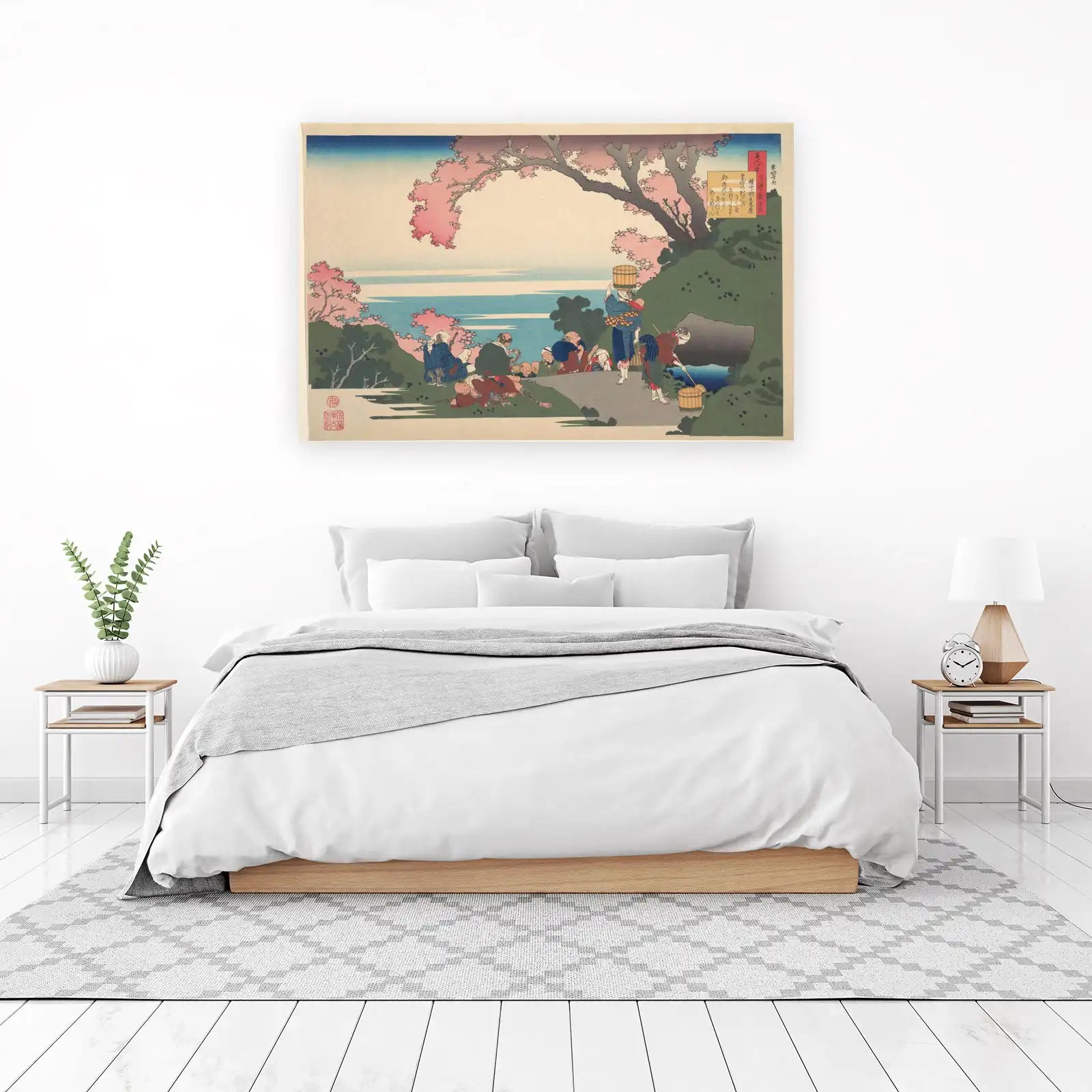 Japanese Cherry Blossom Scene Wall Art