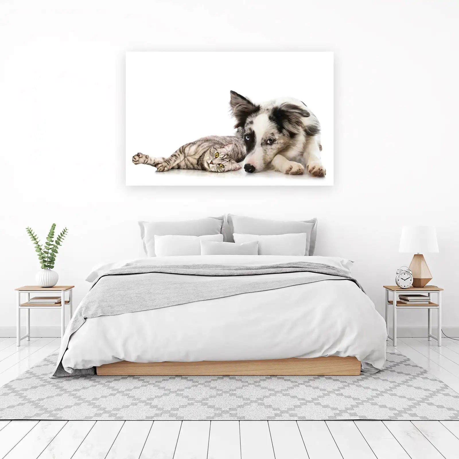 Loyal Companions: Dog & Cat Best Friends Wall Art