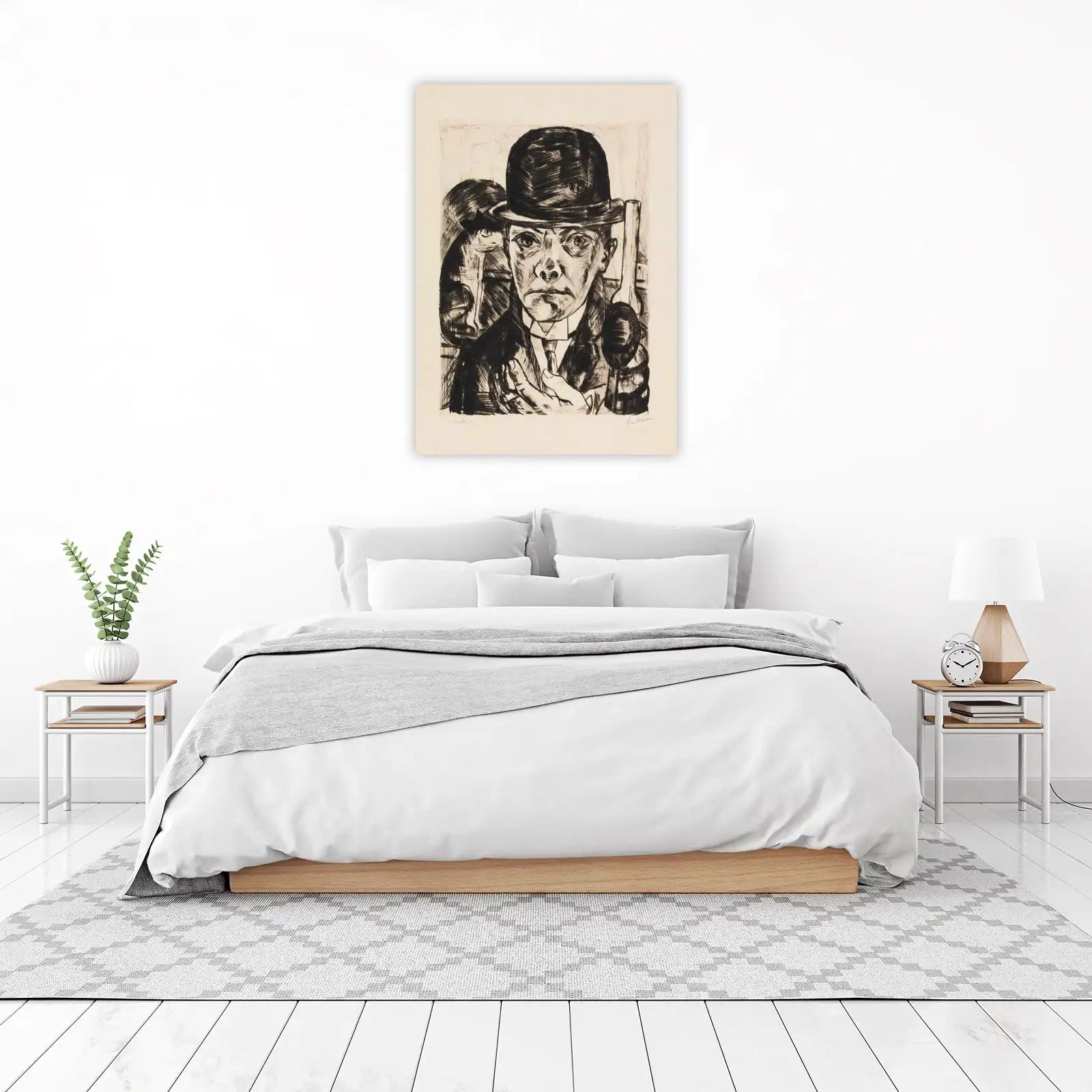 Intense Portrait in Bowler Hat Wall Art