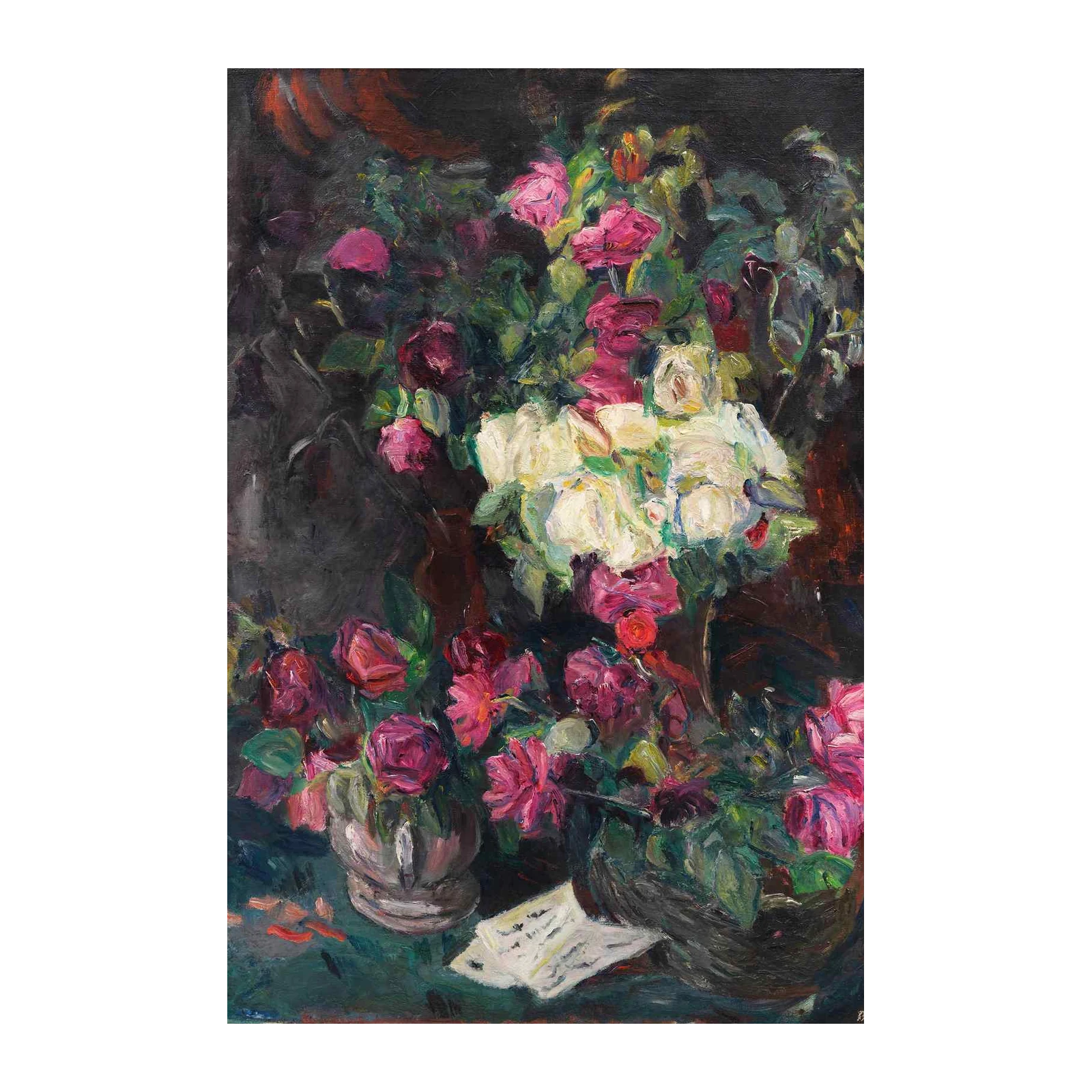 Impressionist Roses Bouquet Wall Art