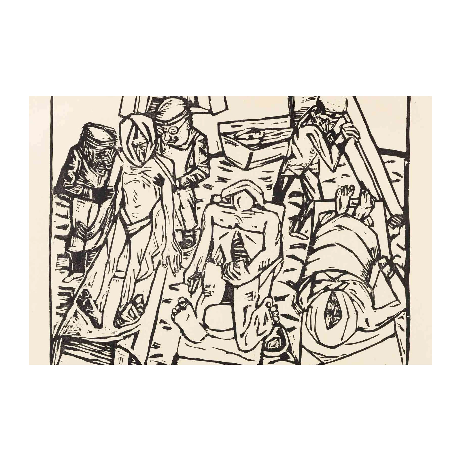 Expressionist Figures Black & White Wall Art