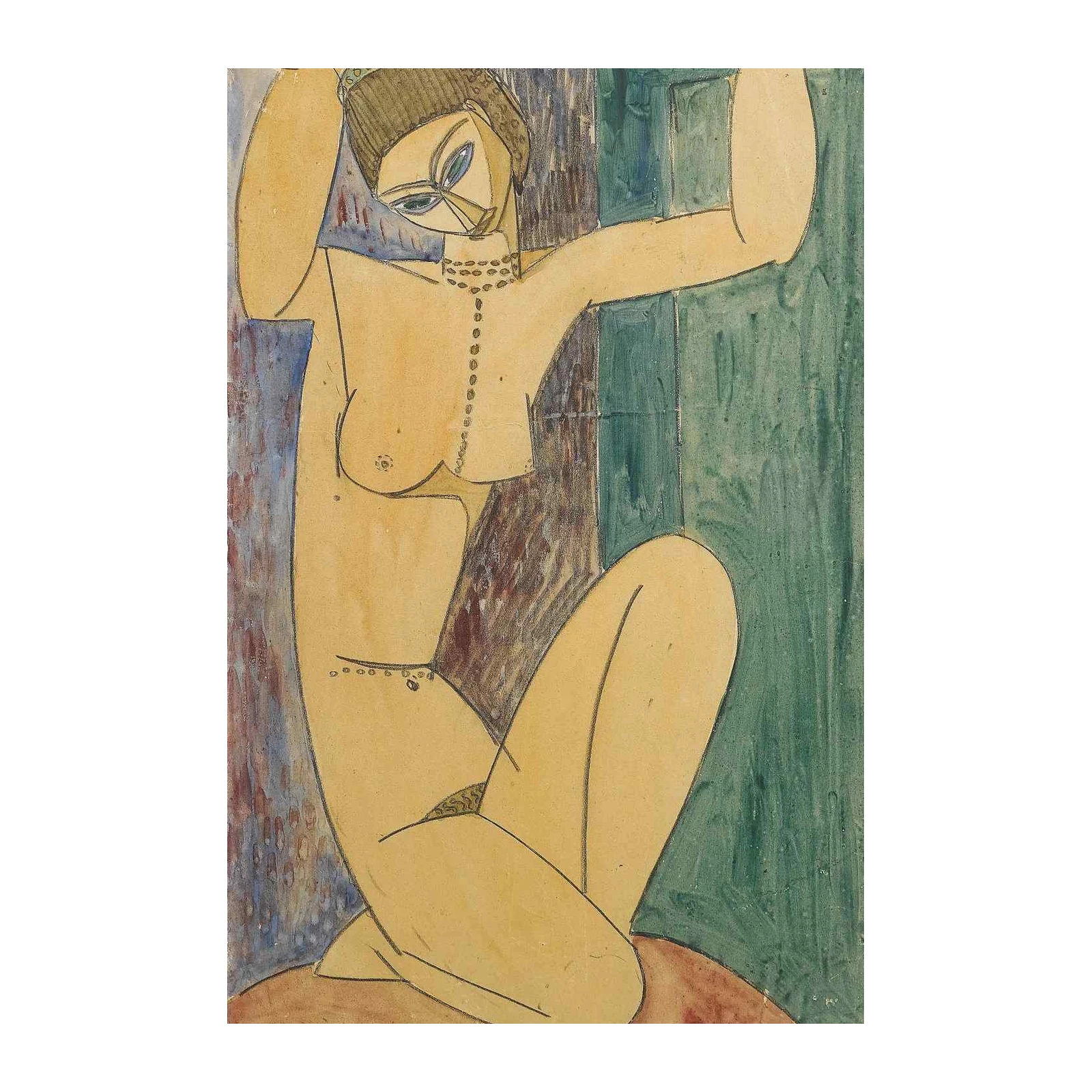Cubist Nude Woman Pose Wall Art