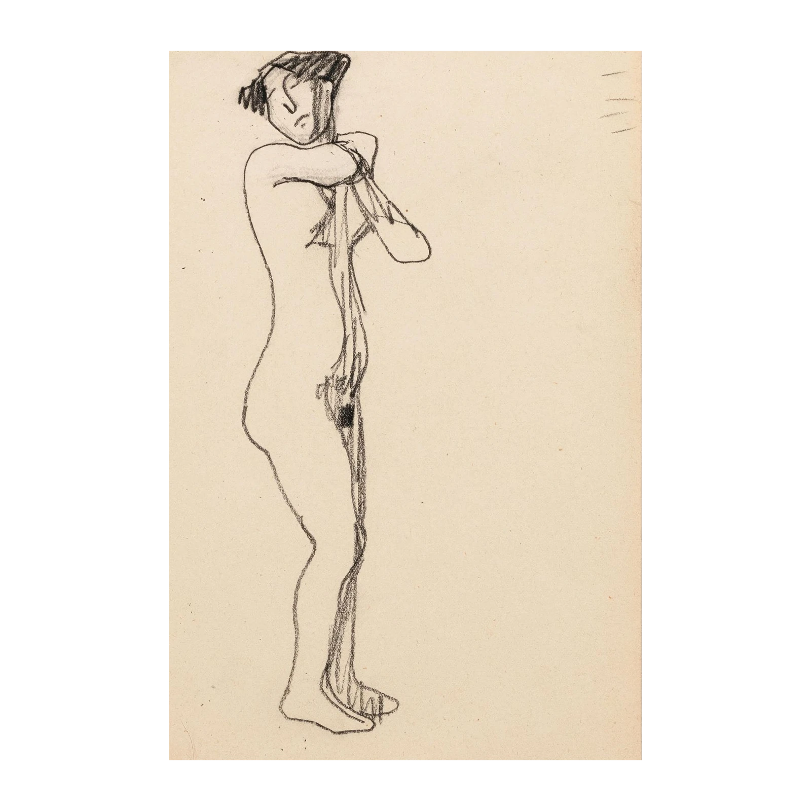 Figurative Sketch Nude Charcoal Wall Art