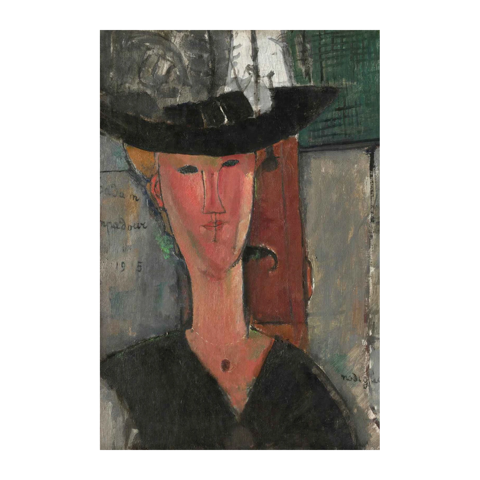 Modigliani Portrait Hat Wall Art | Fine Art Wall Decor