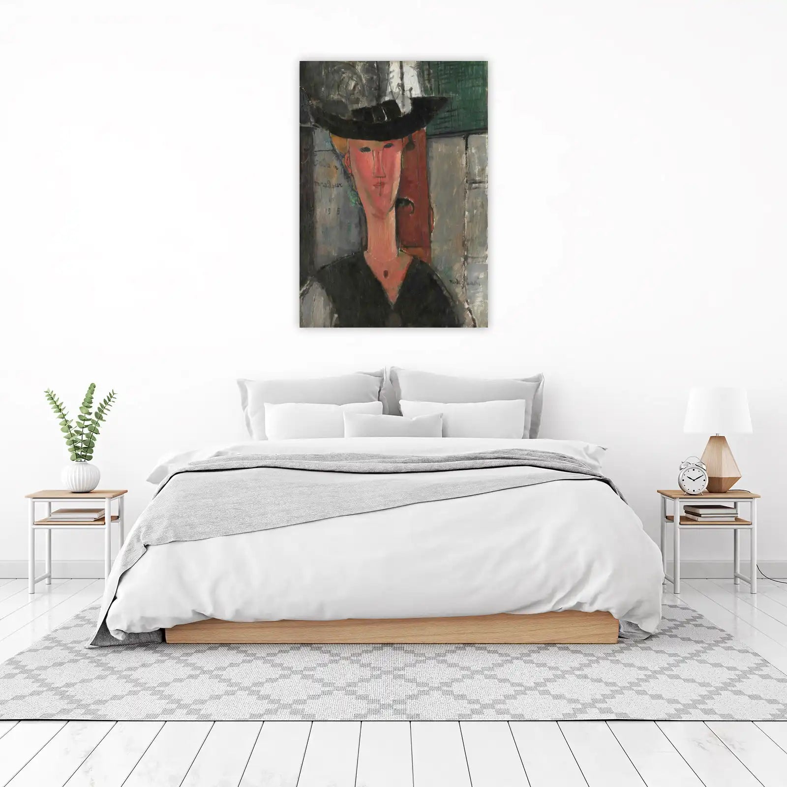 Modigliani Portrait Hat Wall Art | Fine Art Wall Decor