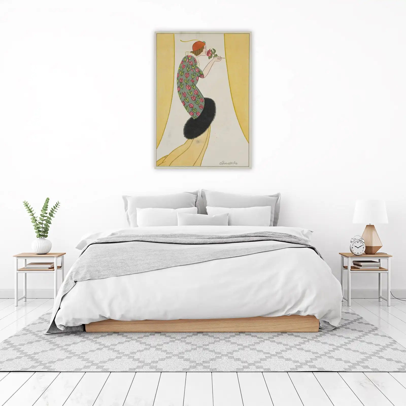 Art Deco Floral Woman Wall Art | Vintage Style Wall Art