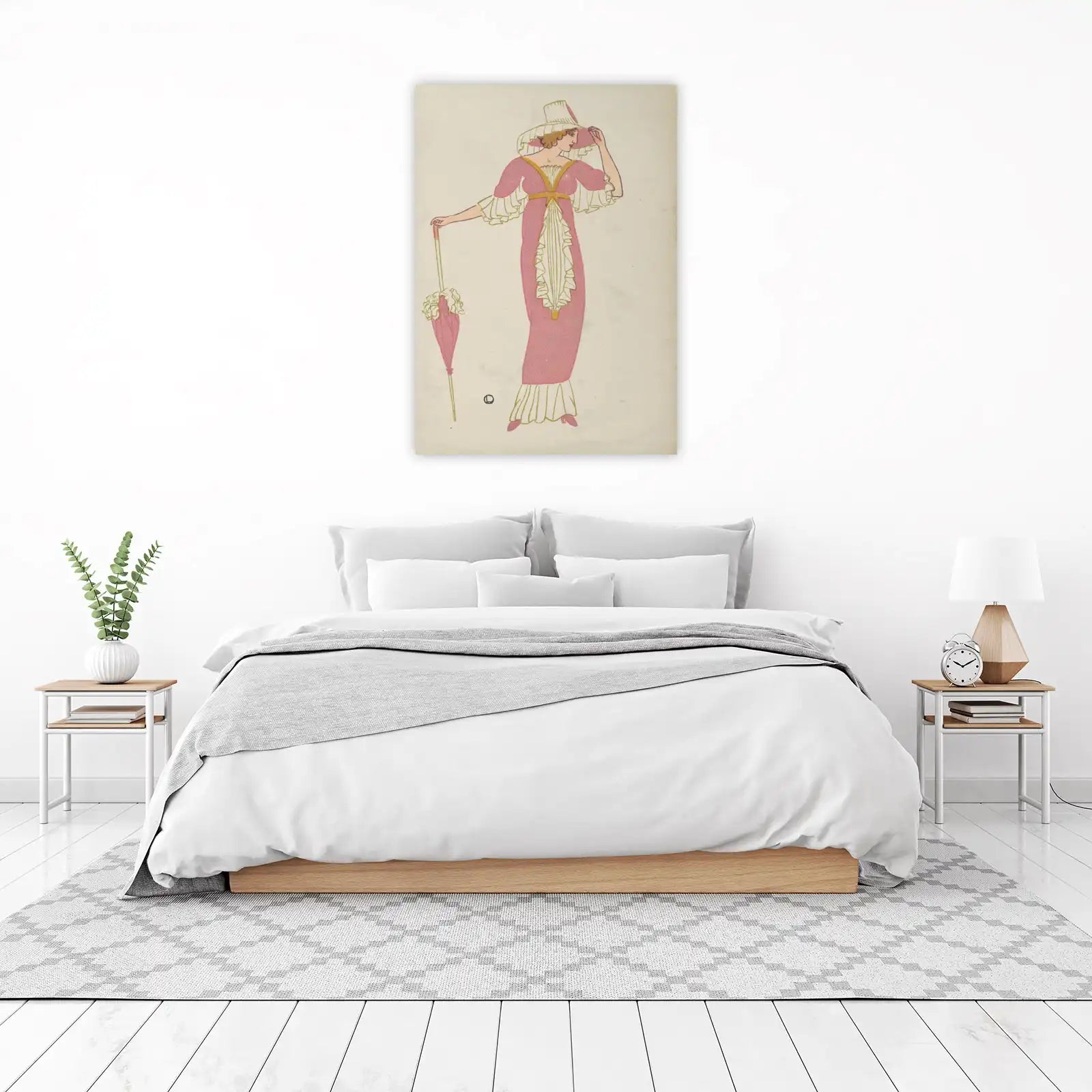 Elegant Lady Pink Fashion Art Wall Art