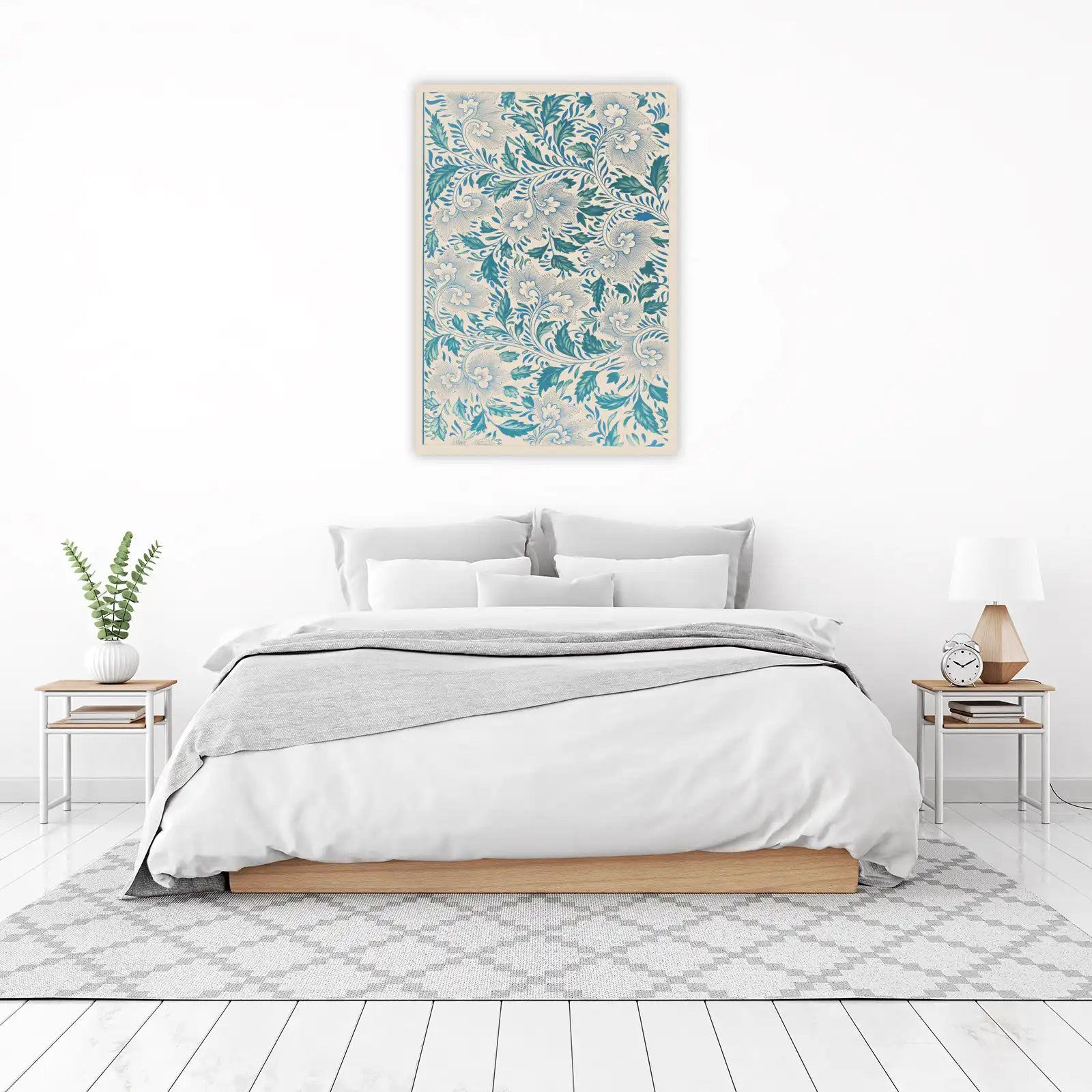 Vintage Floral Blue Botanical Wall Art