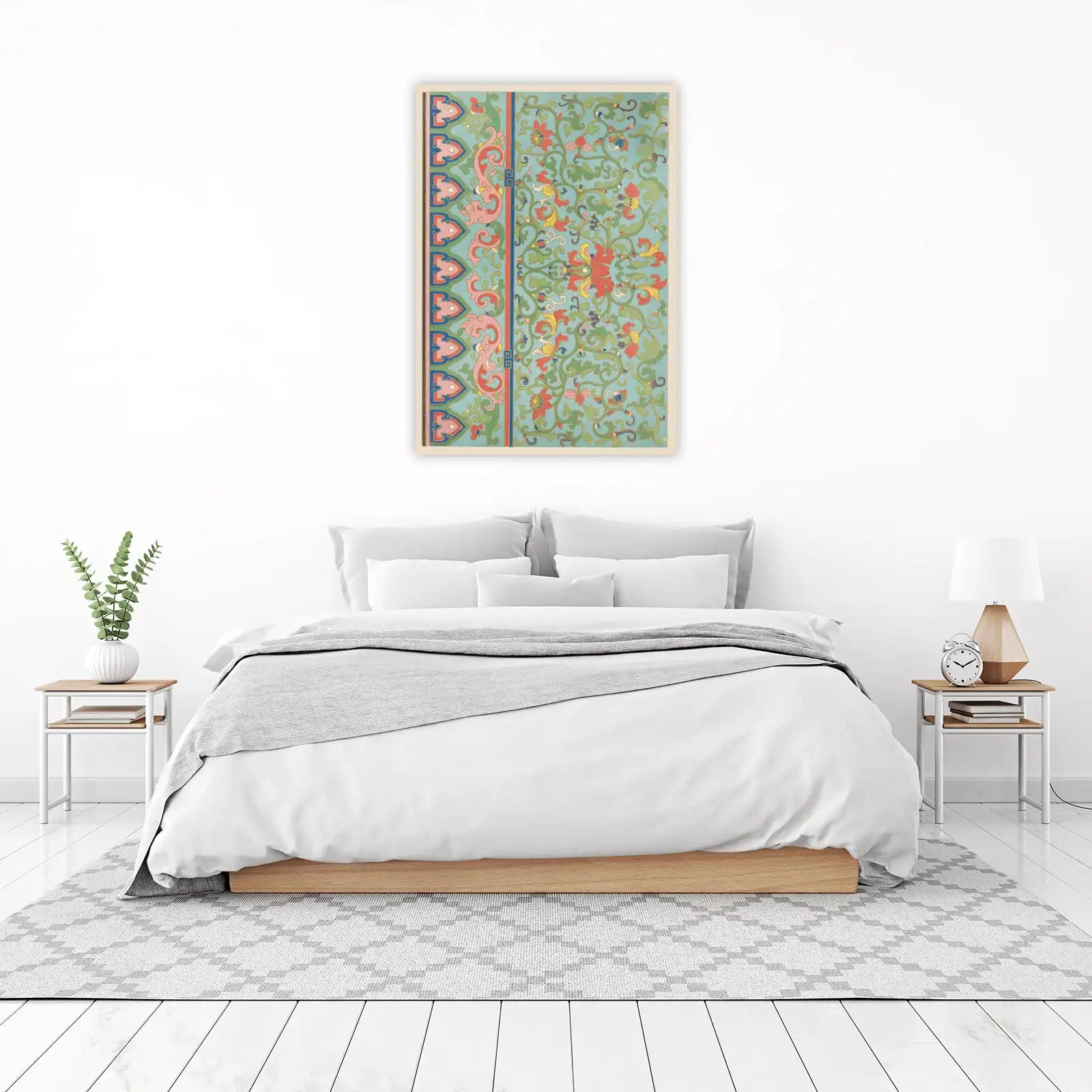 Elegant Floral Dragon Border Wall Art