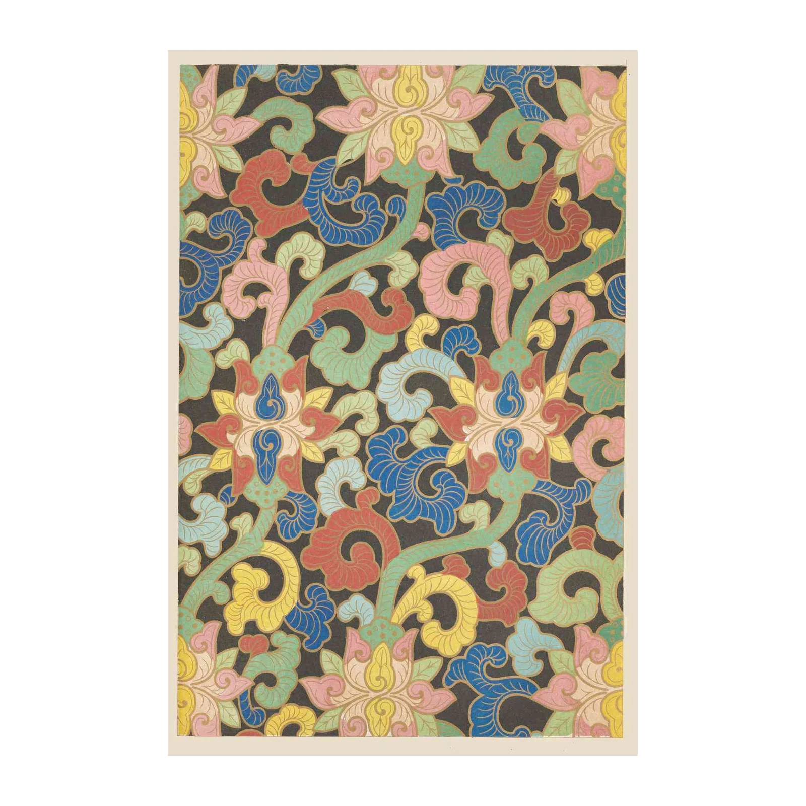 Vibrant Lotus Floral Art Wall Art