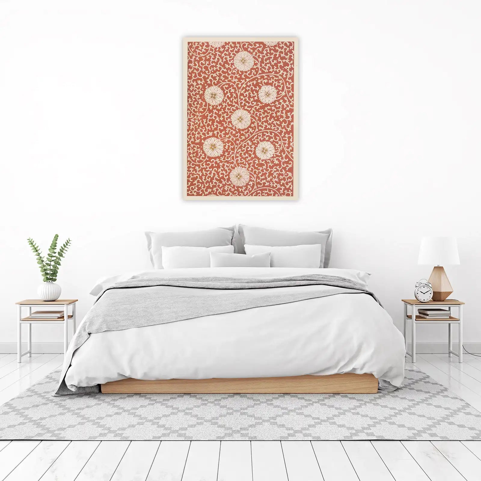 Chinoiserie Floral Red & White Wall Art