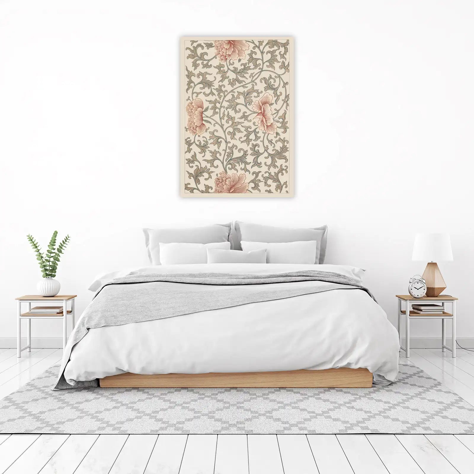 Chinoiserie Peony Floral Vintage Wall Art