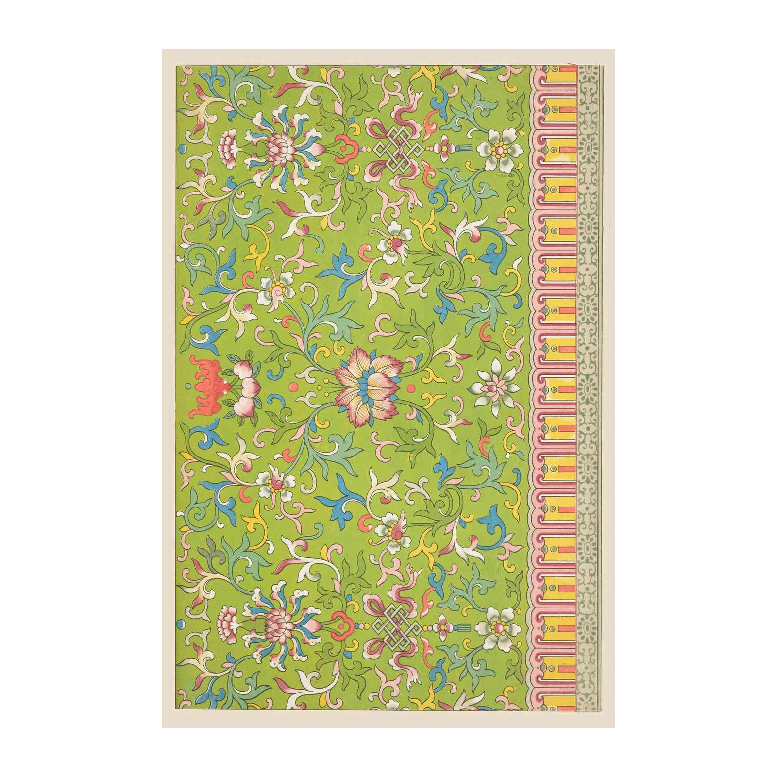 Lush Green Floral Vintage Wallpaper Wall Art