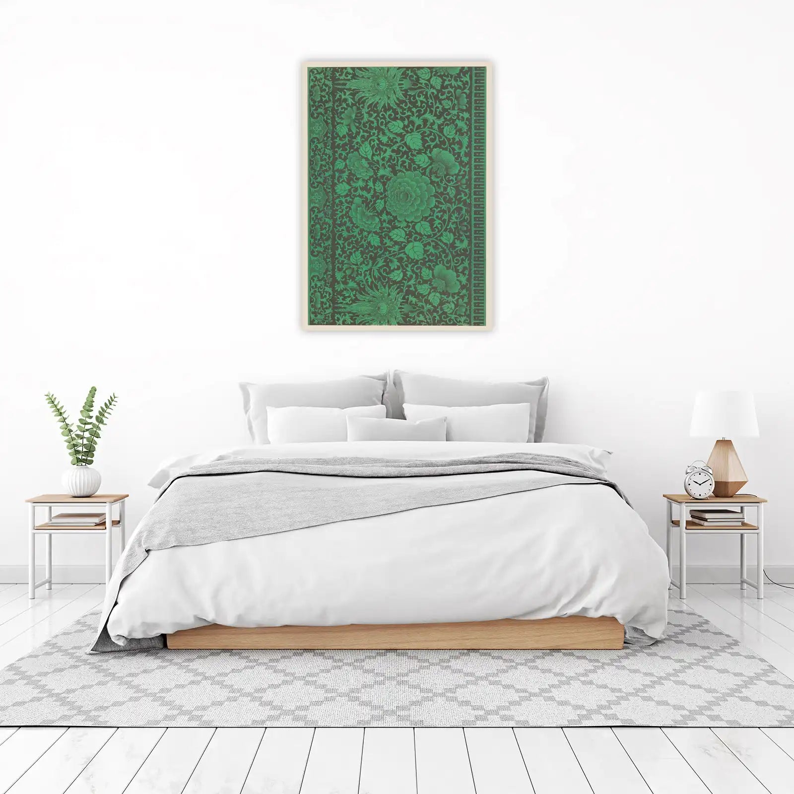 Emerald Chinoiserie Floral Art Wall Art