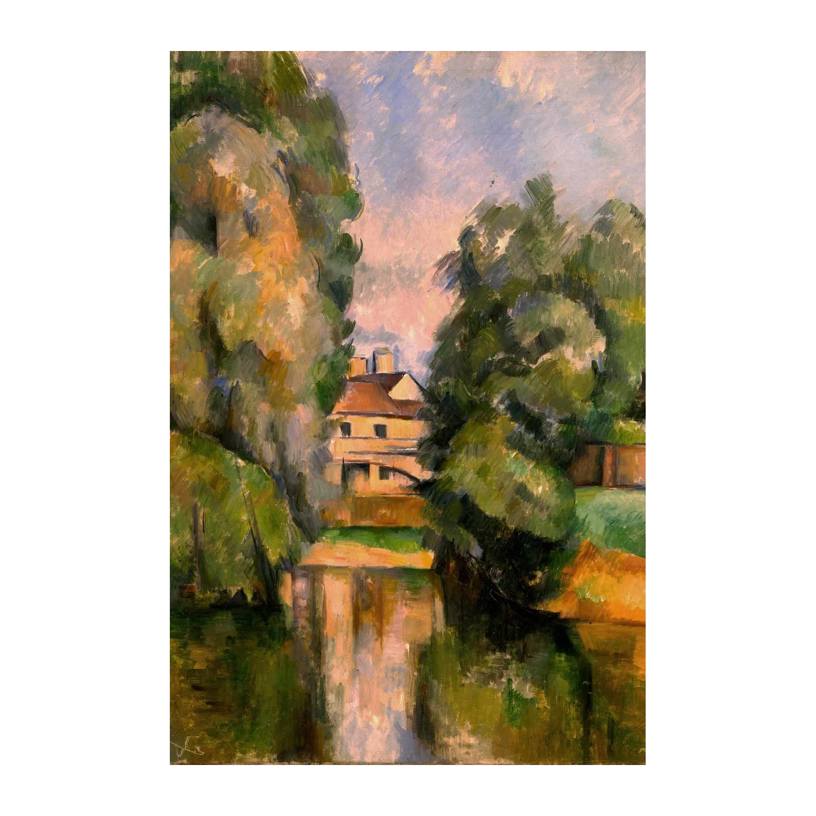 Impressionist Riverside House Wall Art