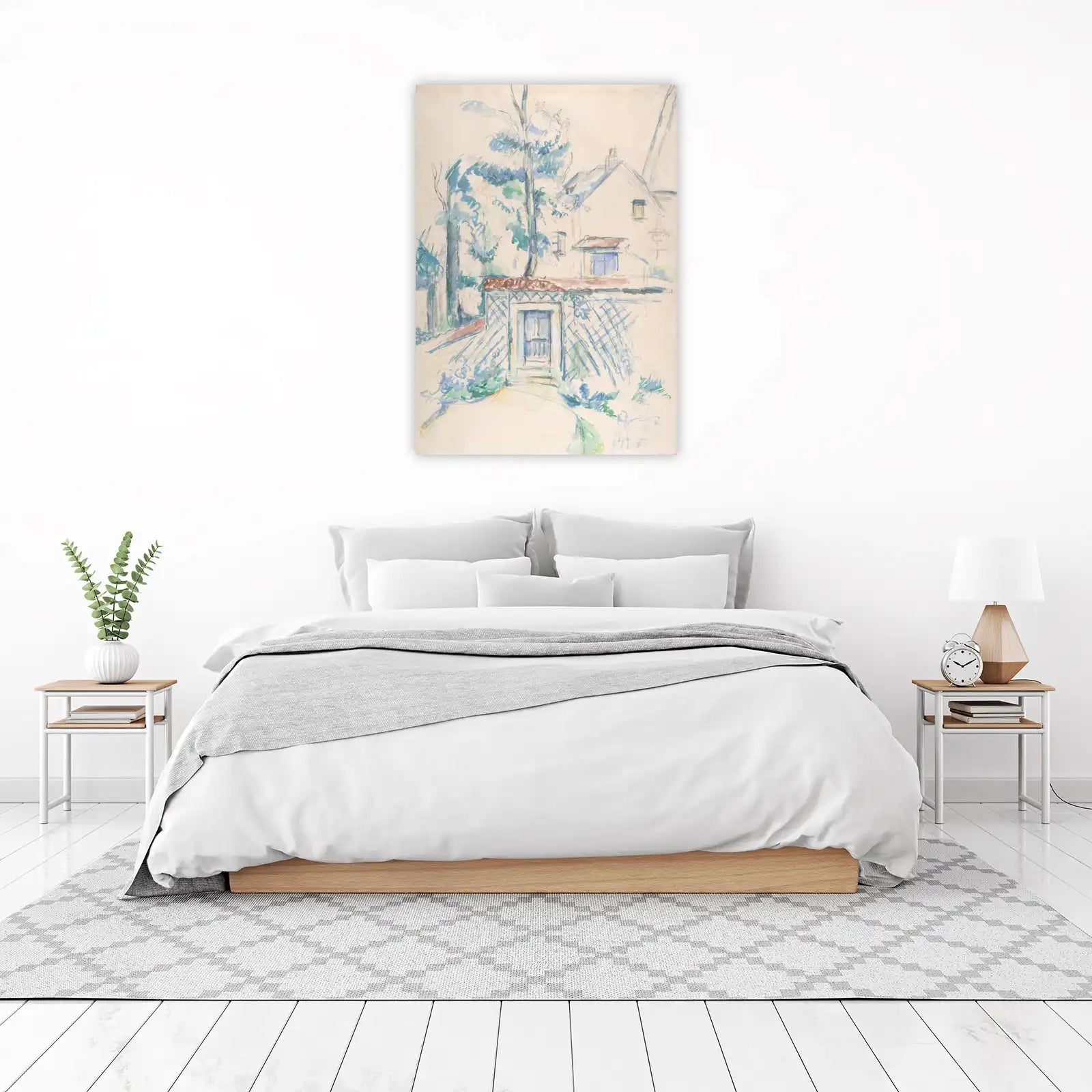 Serene Garden Doorway Watercolor Wall Art