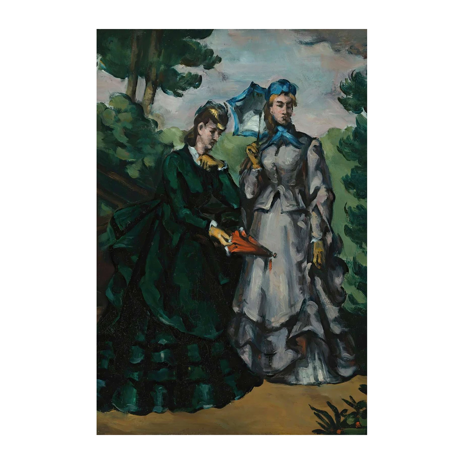 Elegant Victorian Women Walking Wall Art
