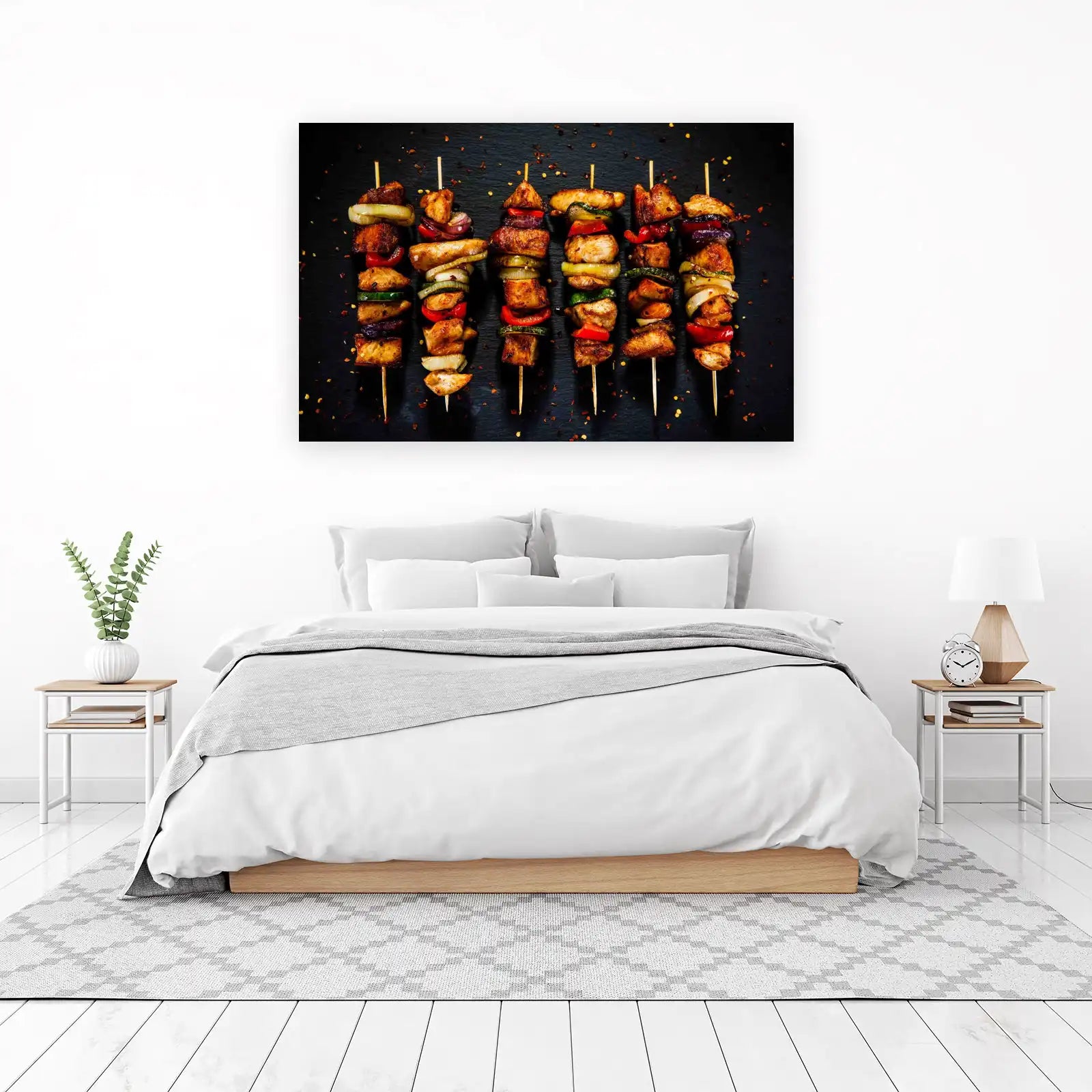 Delicious Chicken Skewers Meal Wall Art
