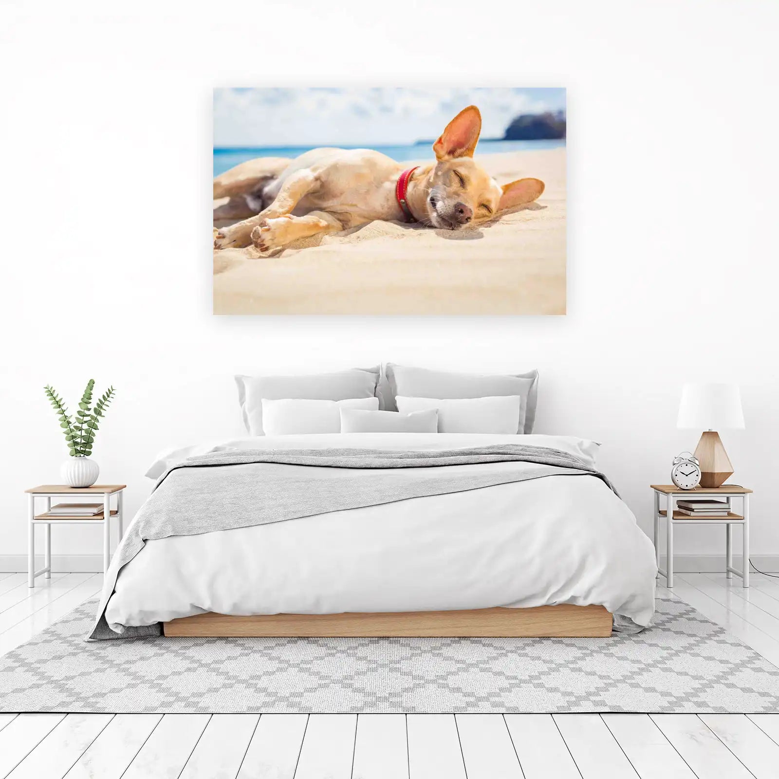 Relaxing Beach Dog Nap Wall Art