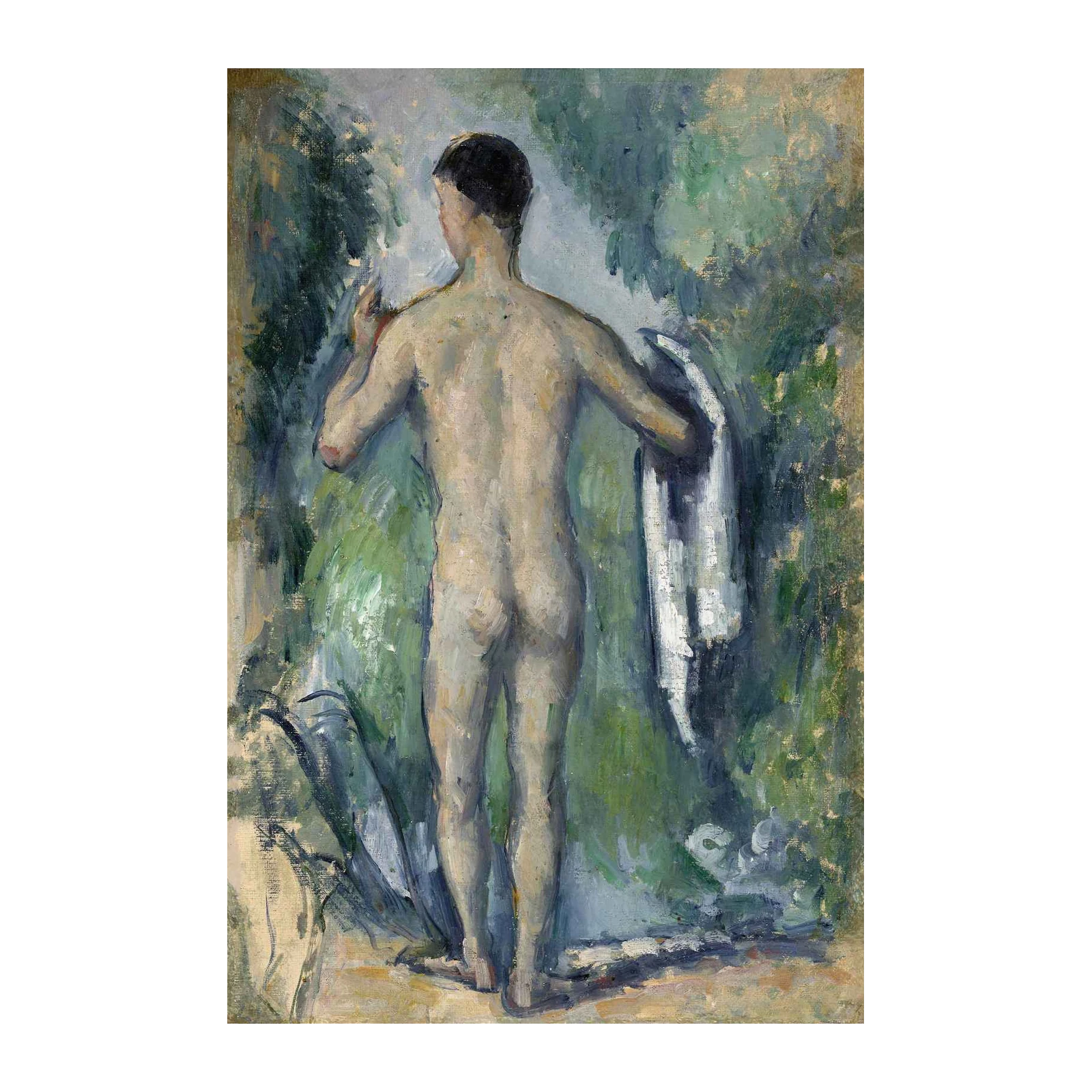 Nude Man in Forest Impressionist Wall Art