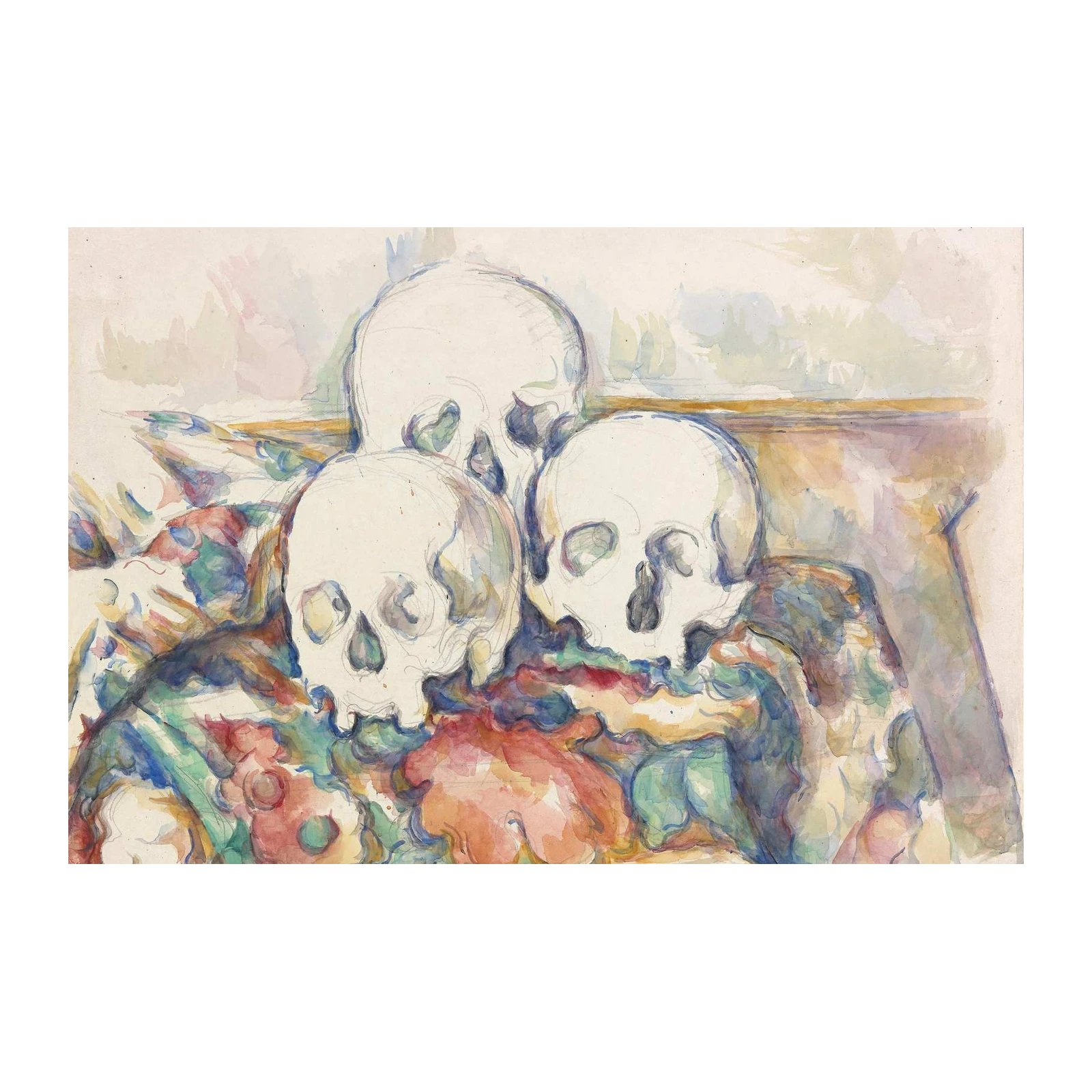Mement Mori Skulls Watercolor Wall Art