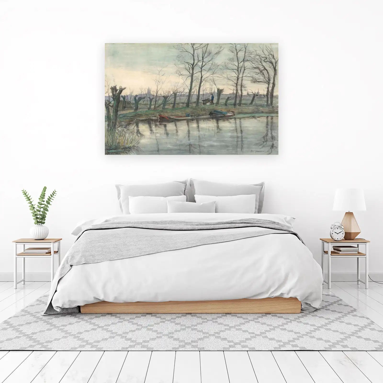 Tranquil River Scene Mondrian Wall Art