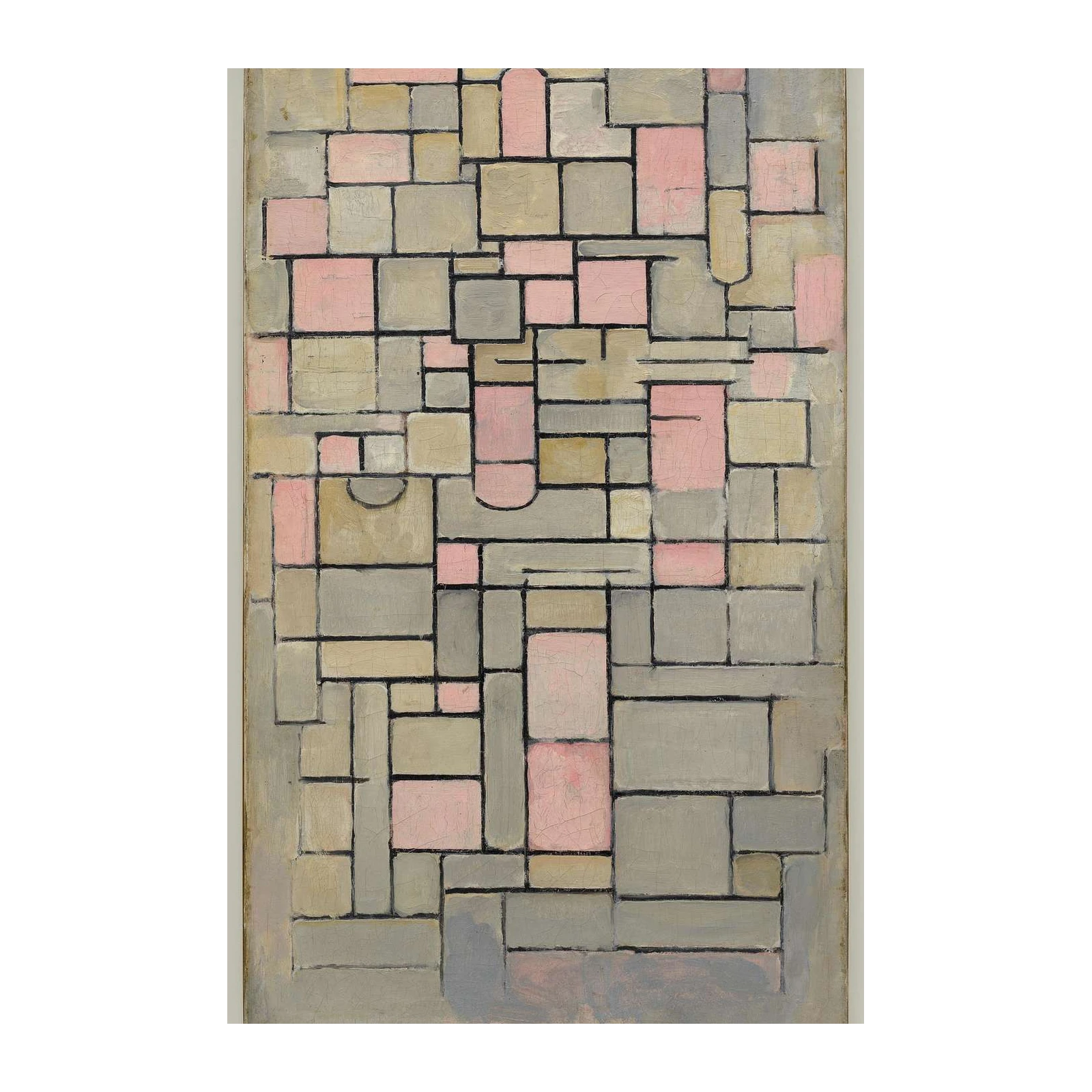 Geometric Harmony Pink & Gray Abstract Wall Art