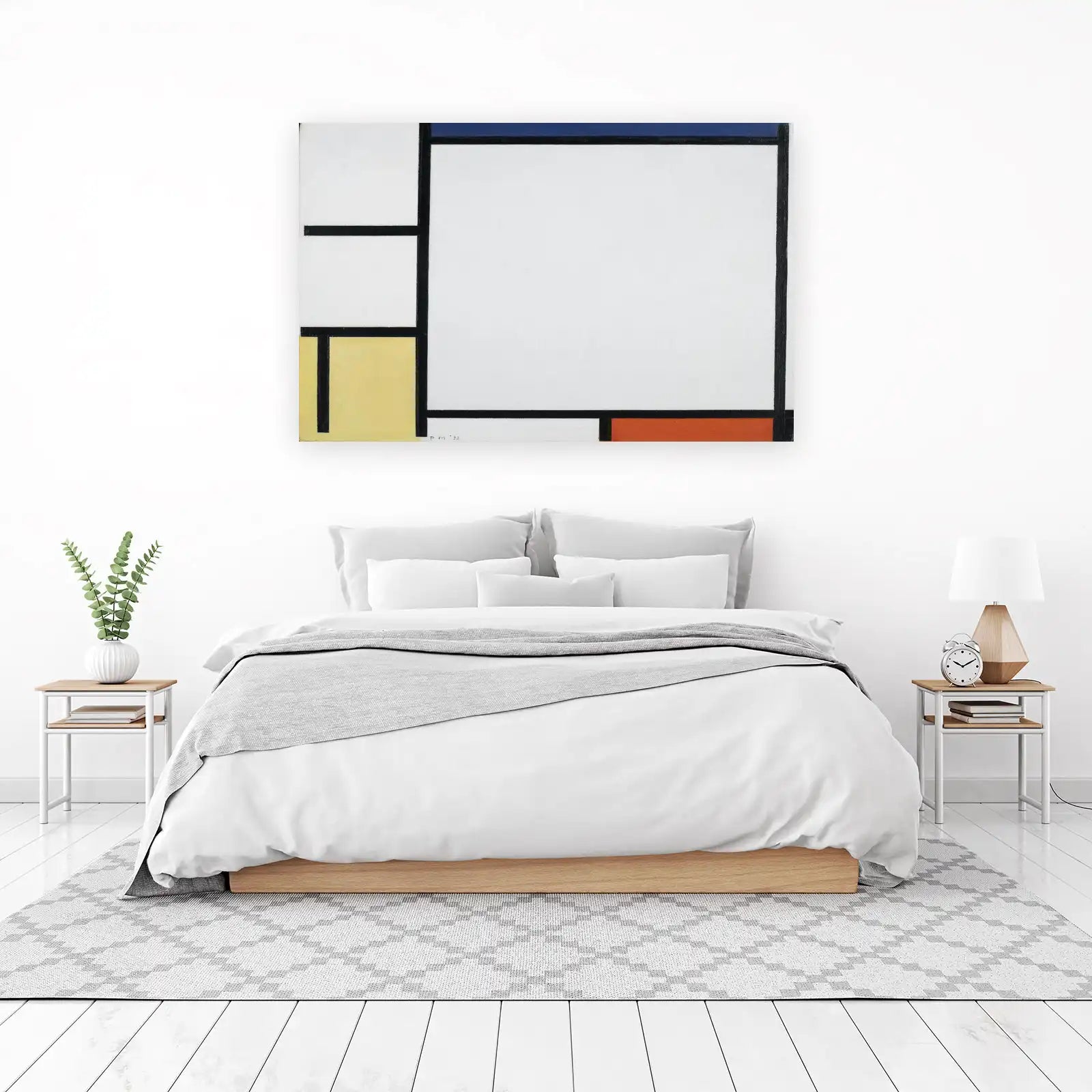 Geometric Abstract Blue Yellow Red Wall Art