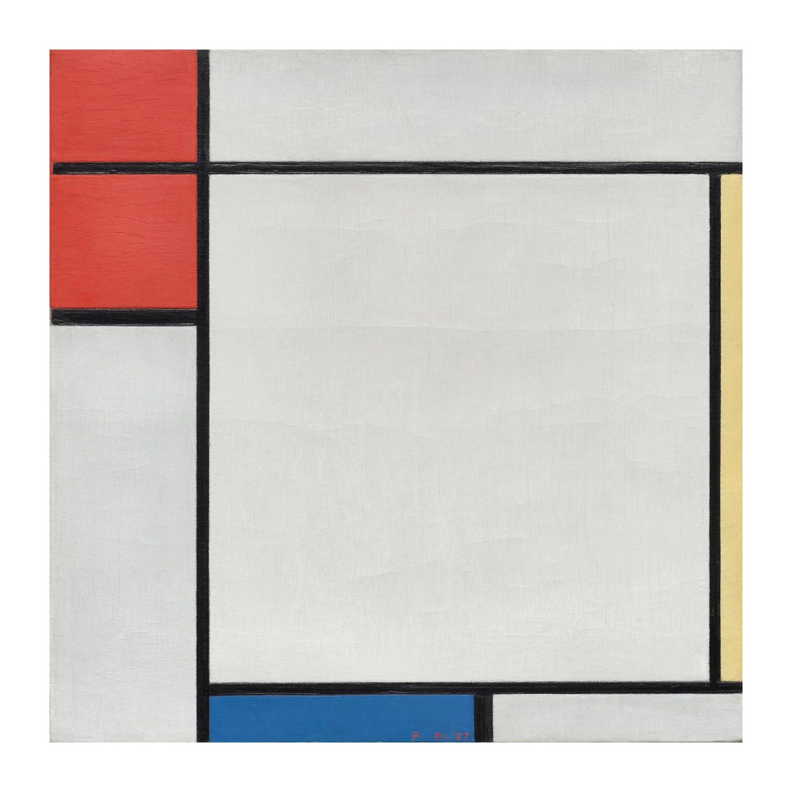 Modern Abstract Red Blue Yellow Wall Art