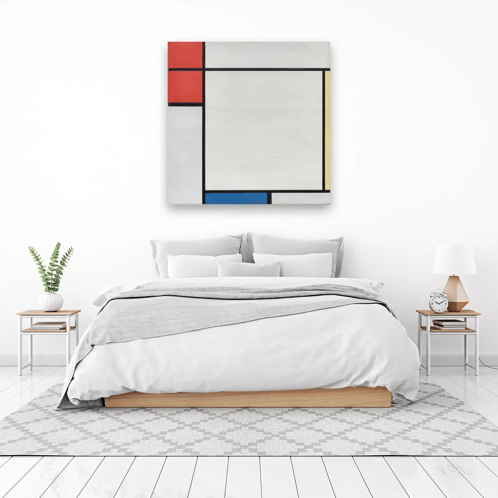 Modern Abstract Red Blue Yellow Wall Art