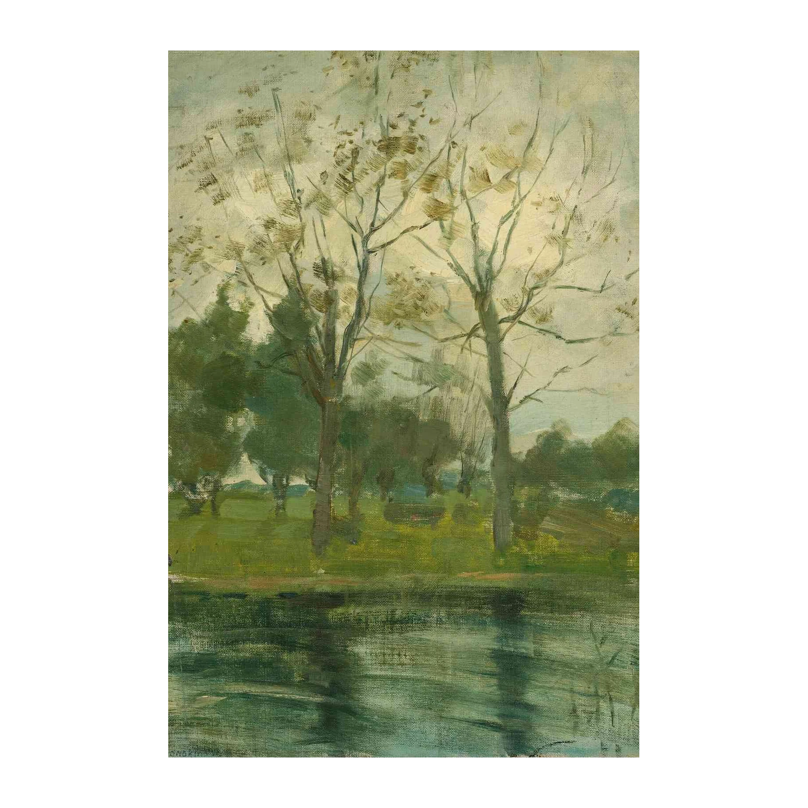 Tranquil Riverside Trees Wall Art