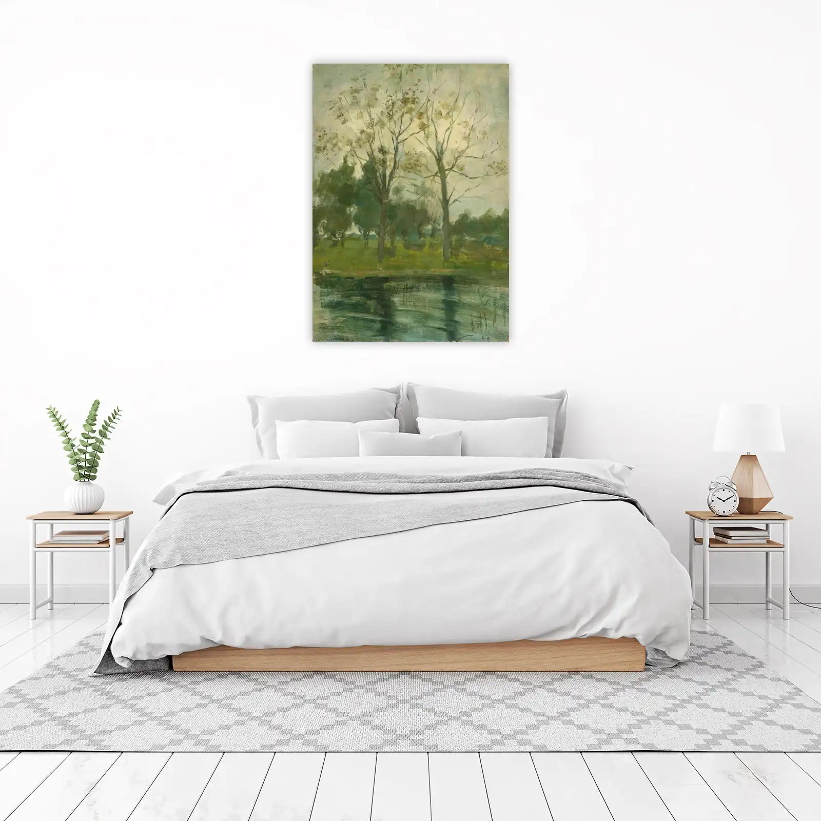 Tranquil Riverside Trees Wall Art