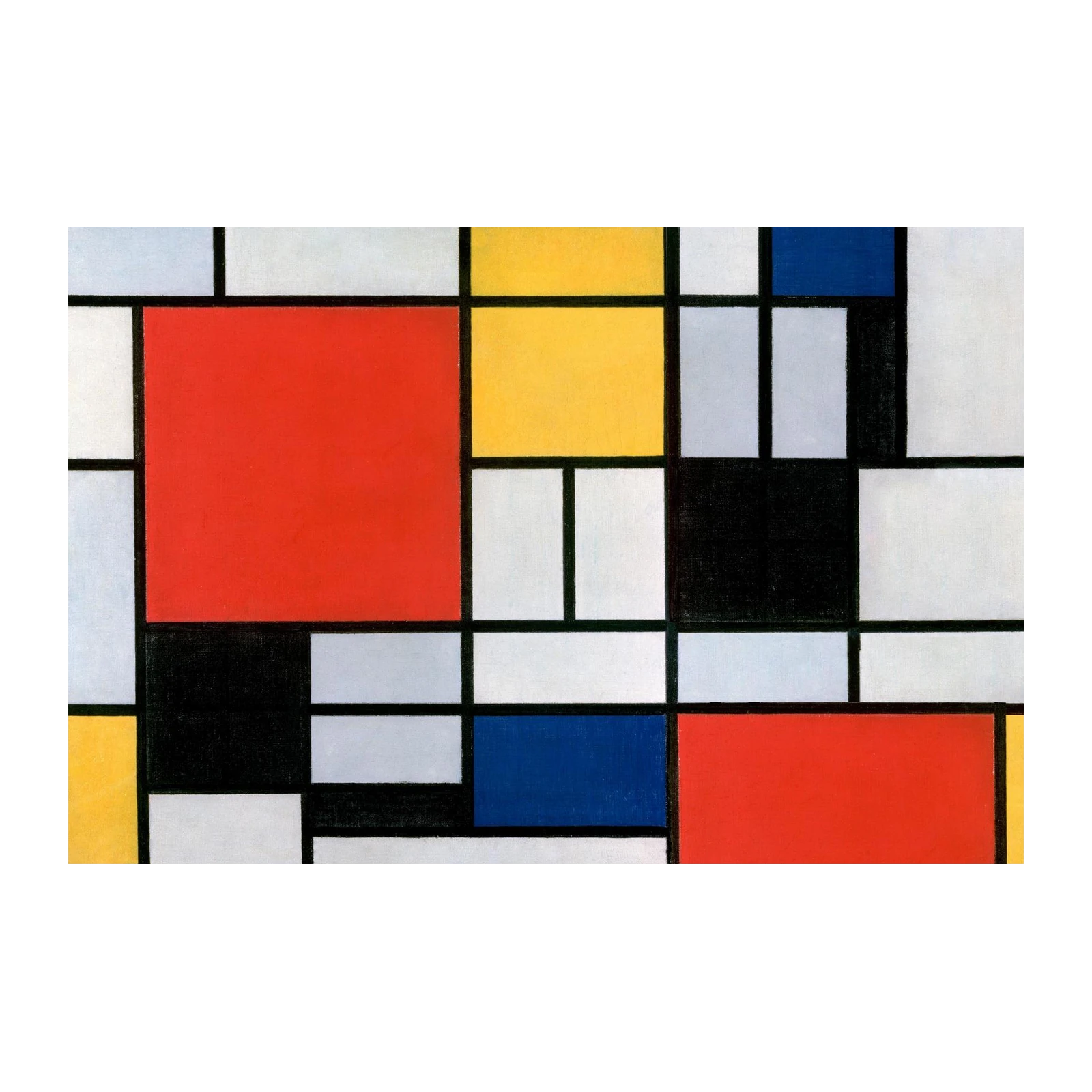 Abstract Geometric Red Yellow Blue Wall Art