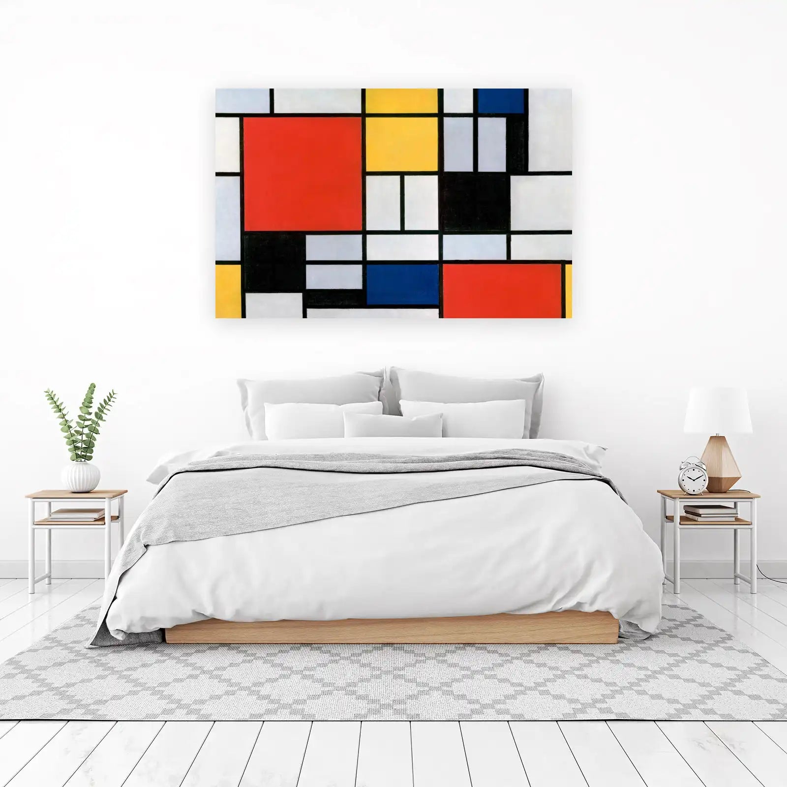 Abstract Geometric Red Yellow Blue Wall Art