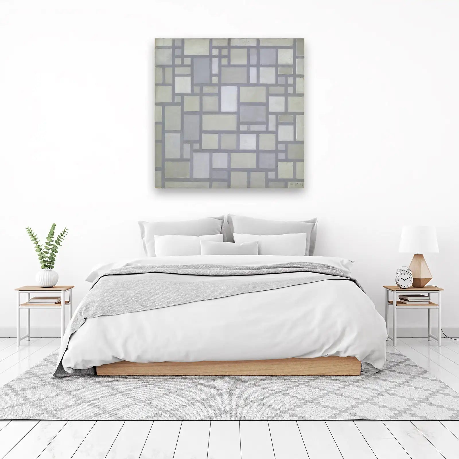 Abstract Geometric Grid Wall Art - Modern Art Decor
