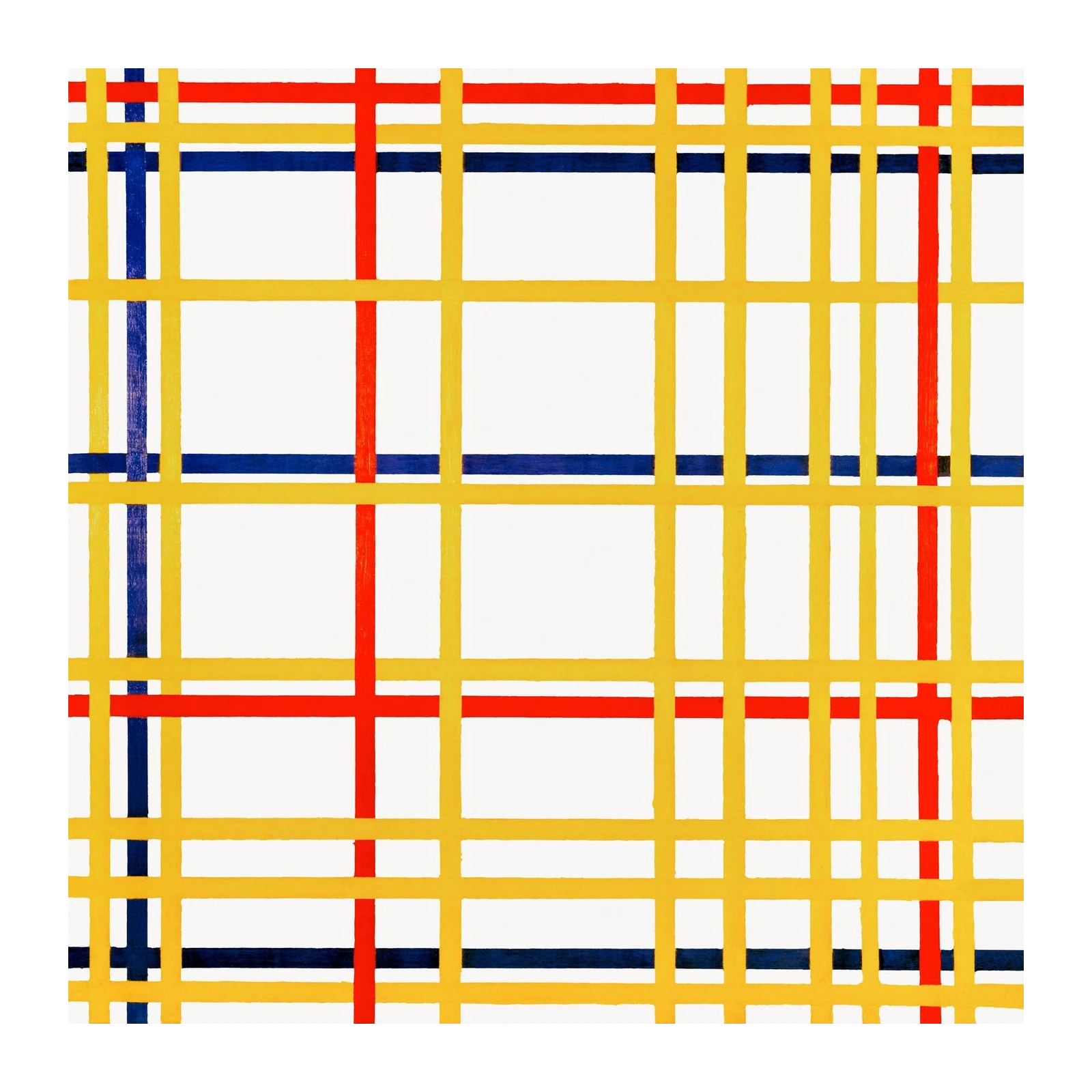 Abstract Grid Yellow Blue Red Wall Art