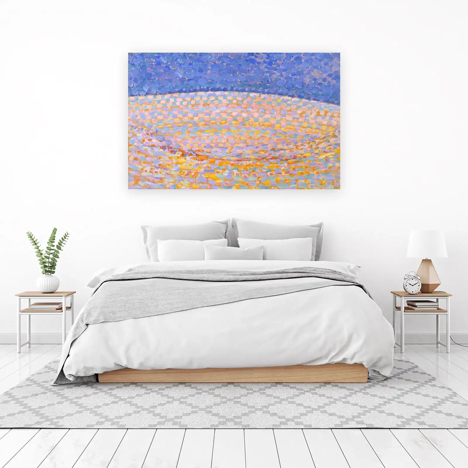 Vibrant Pointillist Landscape Wall Art