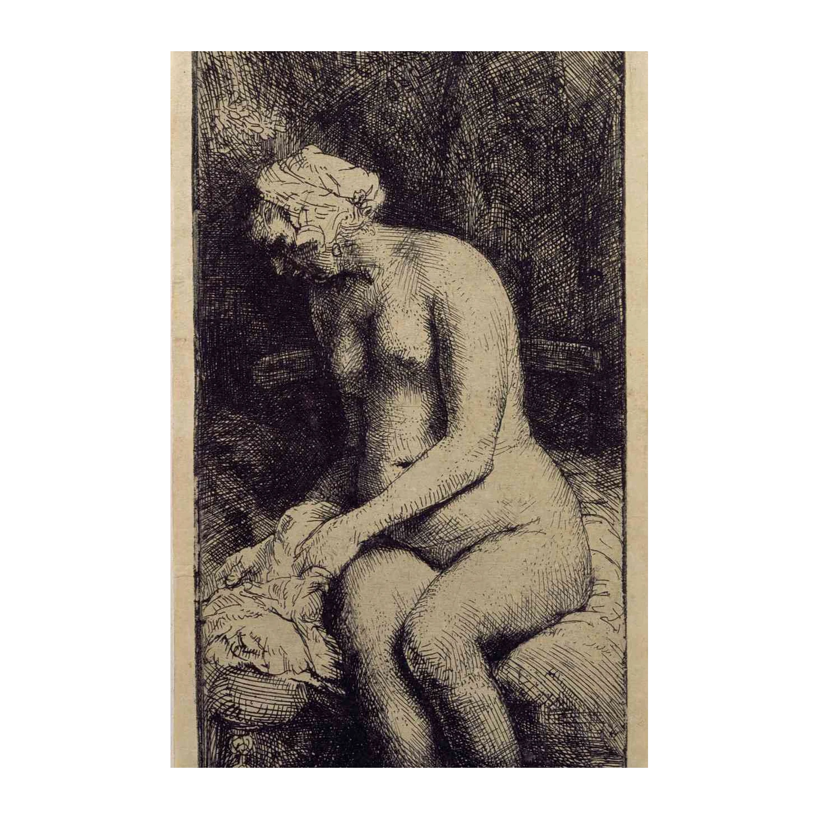 Rembrandt Nude Woman Serene Wall Art