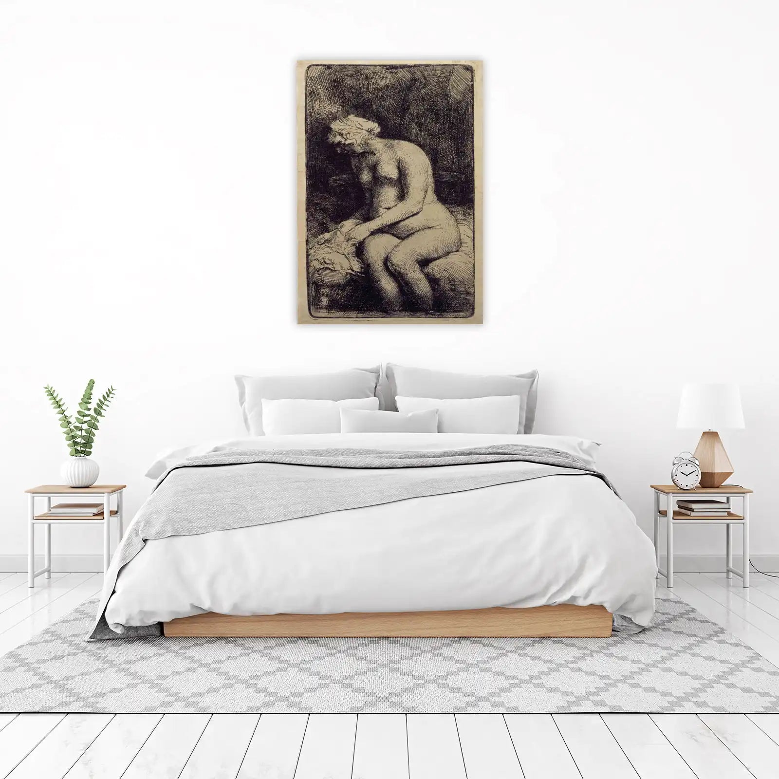 Rembrandt Nude Woman Serene Wall Art