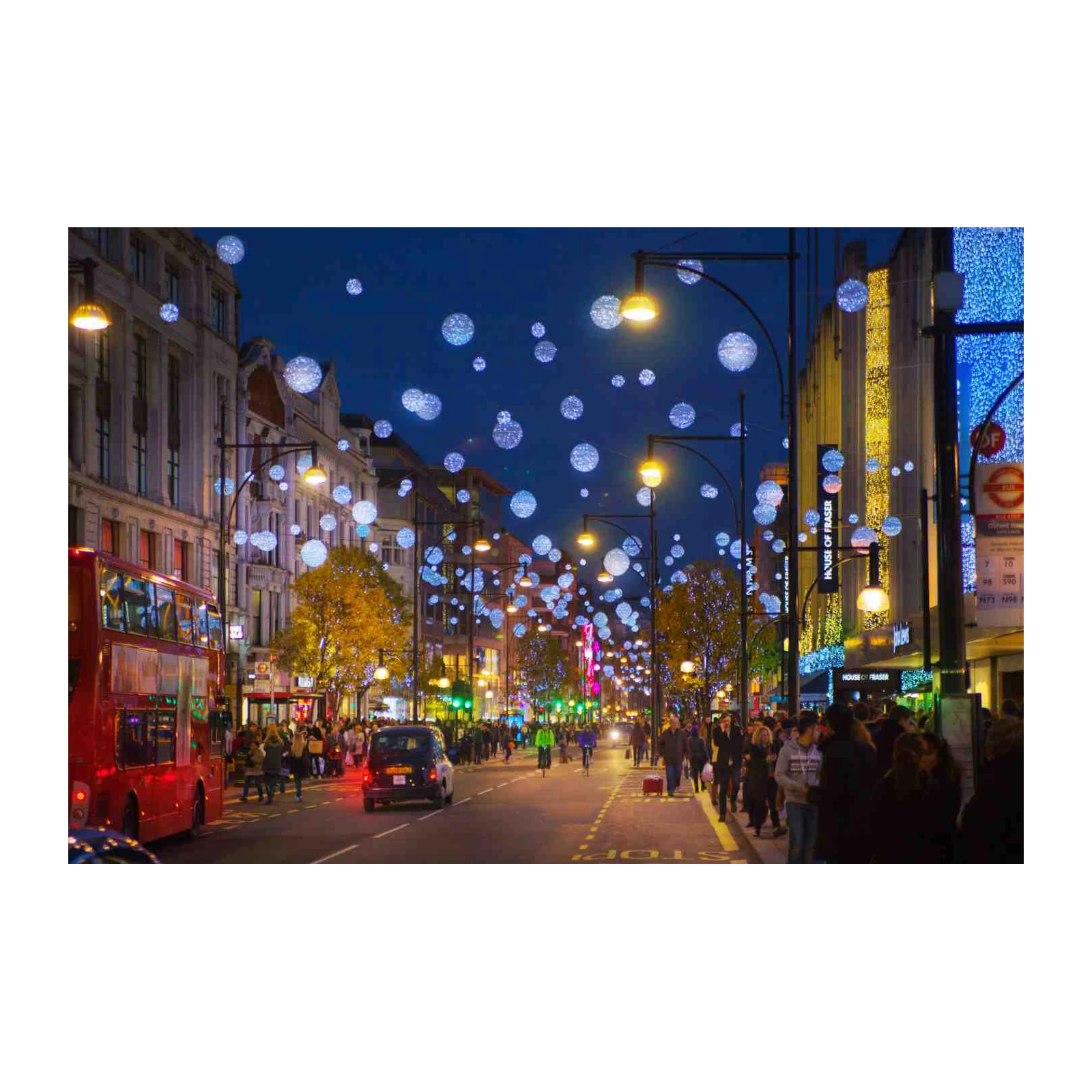 London Street Lights Christmas Wall Art