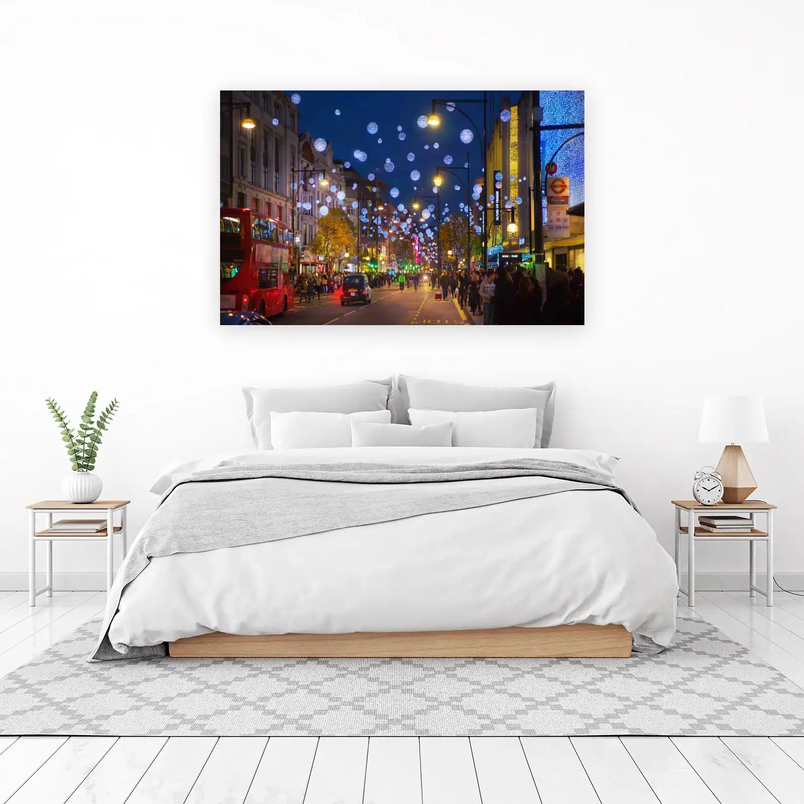 London Street Lights Christmas Wall Art