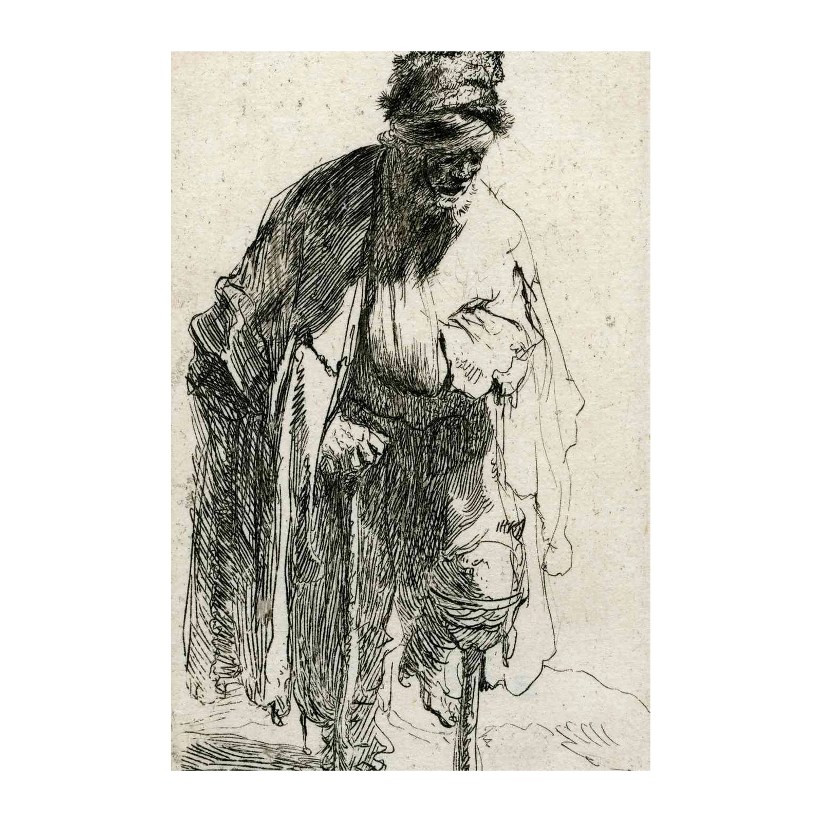 Old Woman with a Headscarf Wall Art