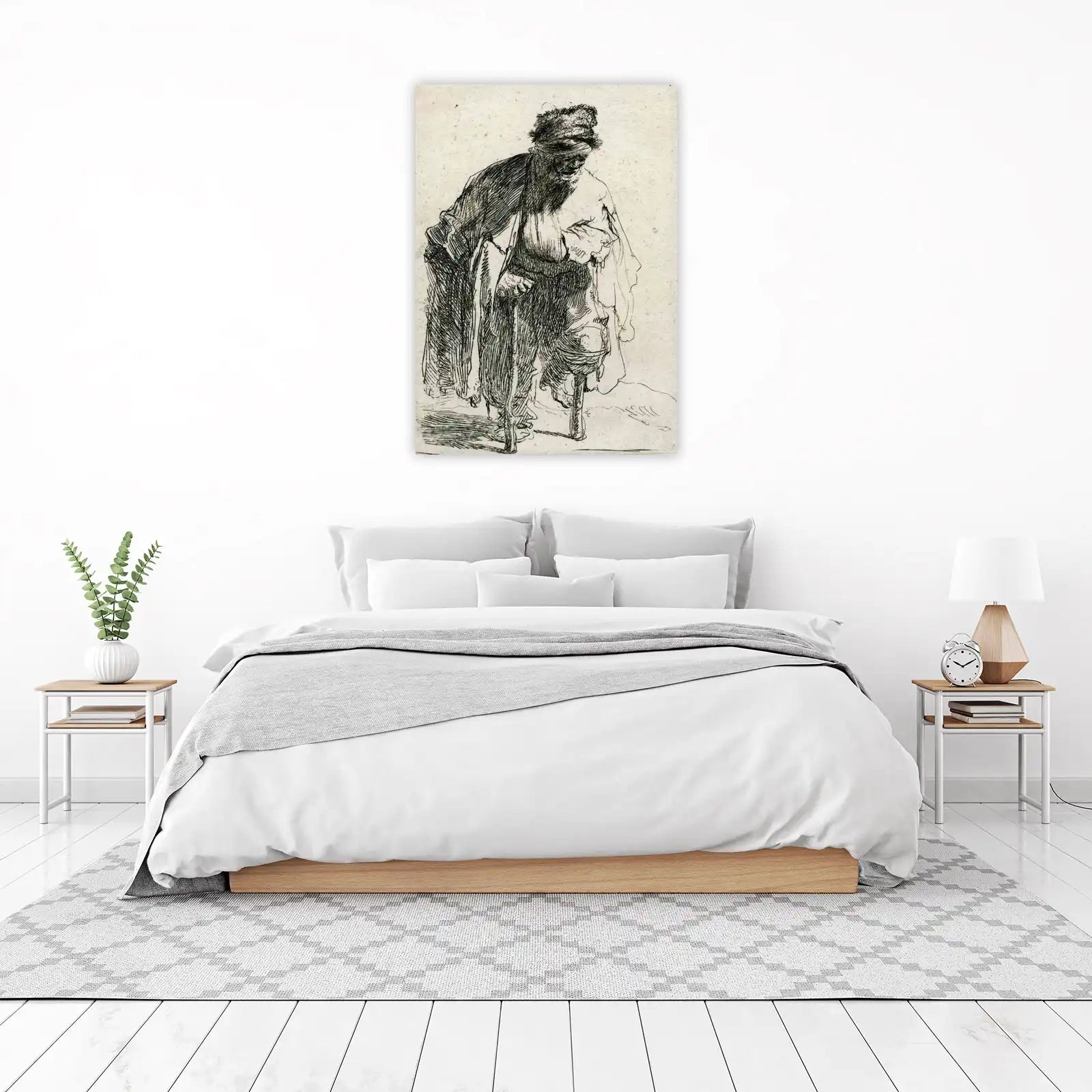 Old Woman with a Headscarf Wall Art