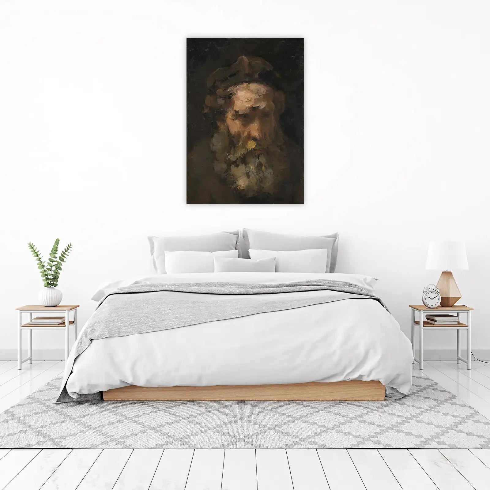 Old Man Portrait Expressive Oil Wall Art