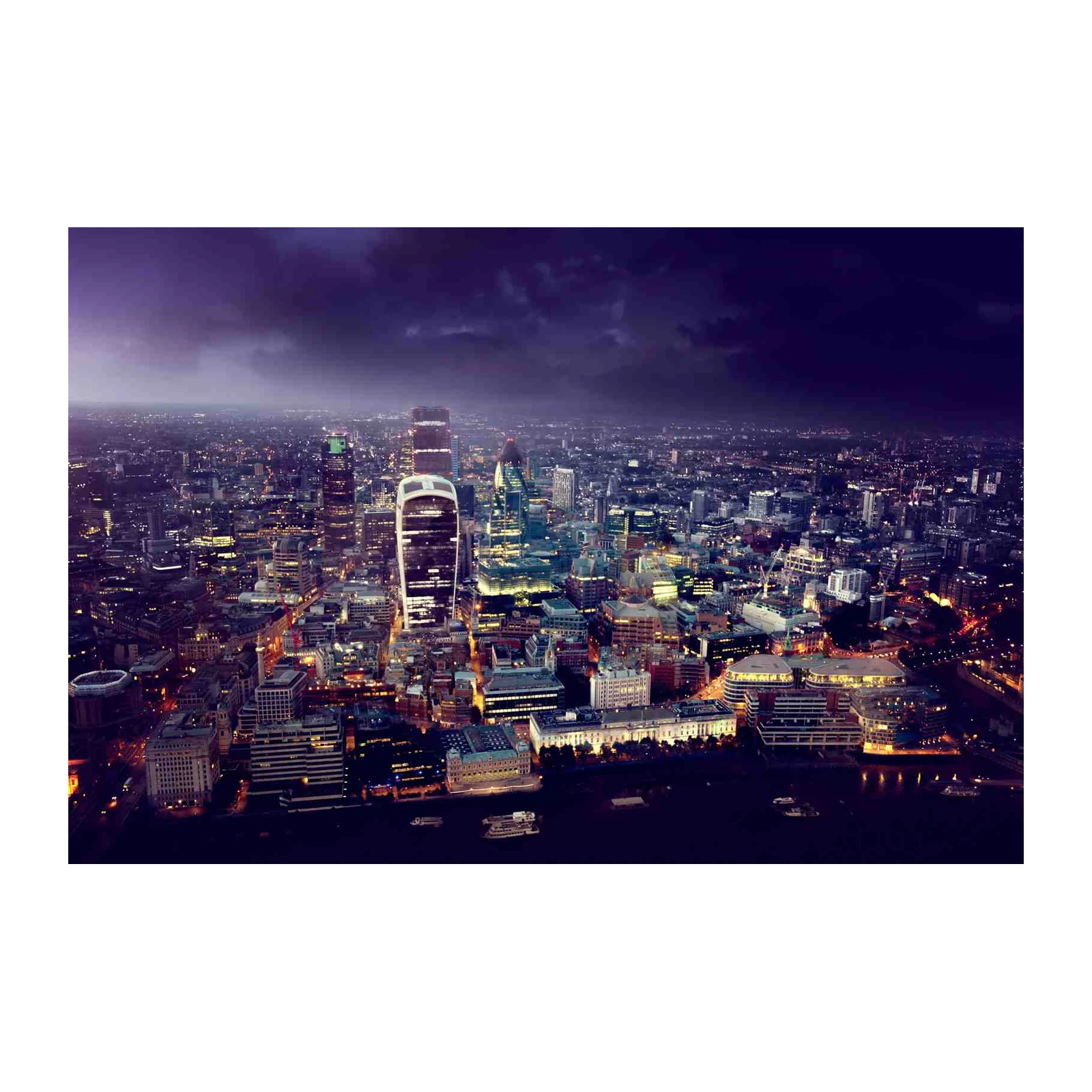 London Skyline Night Cityscape Wall Art