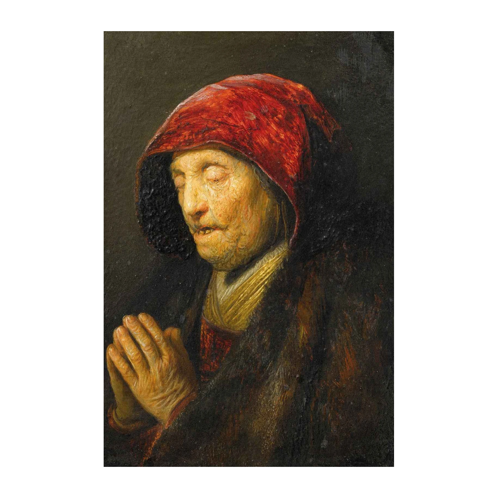 Rembrandt Old Woman Praying Wall Art