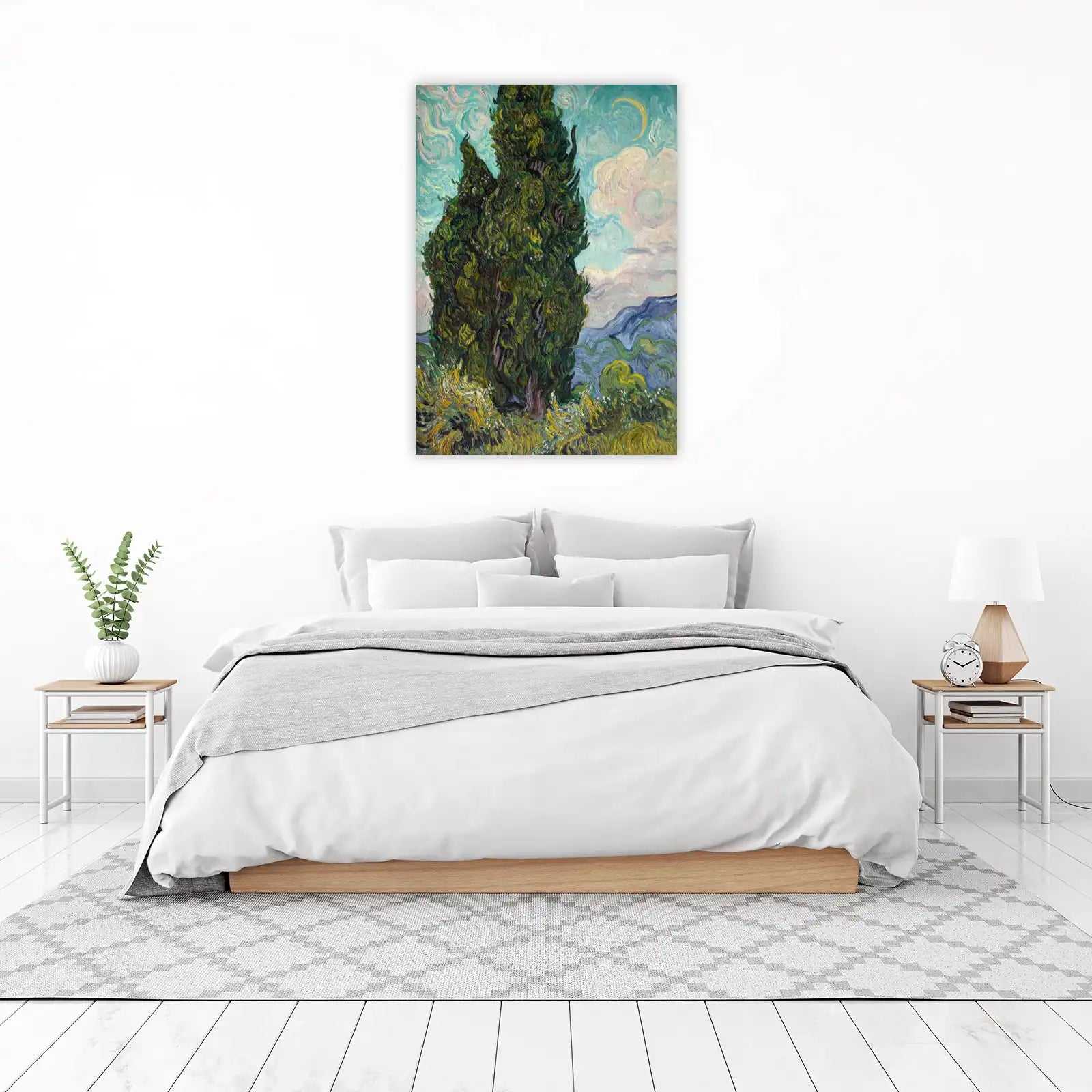 Van Gogh Cypresses & Crescent Moon Wall Art
