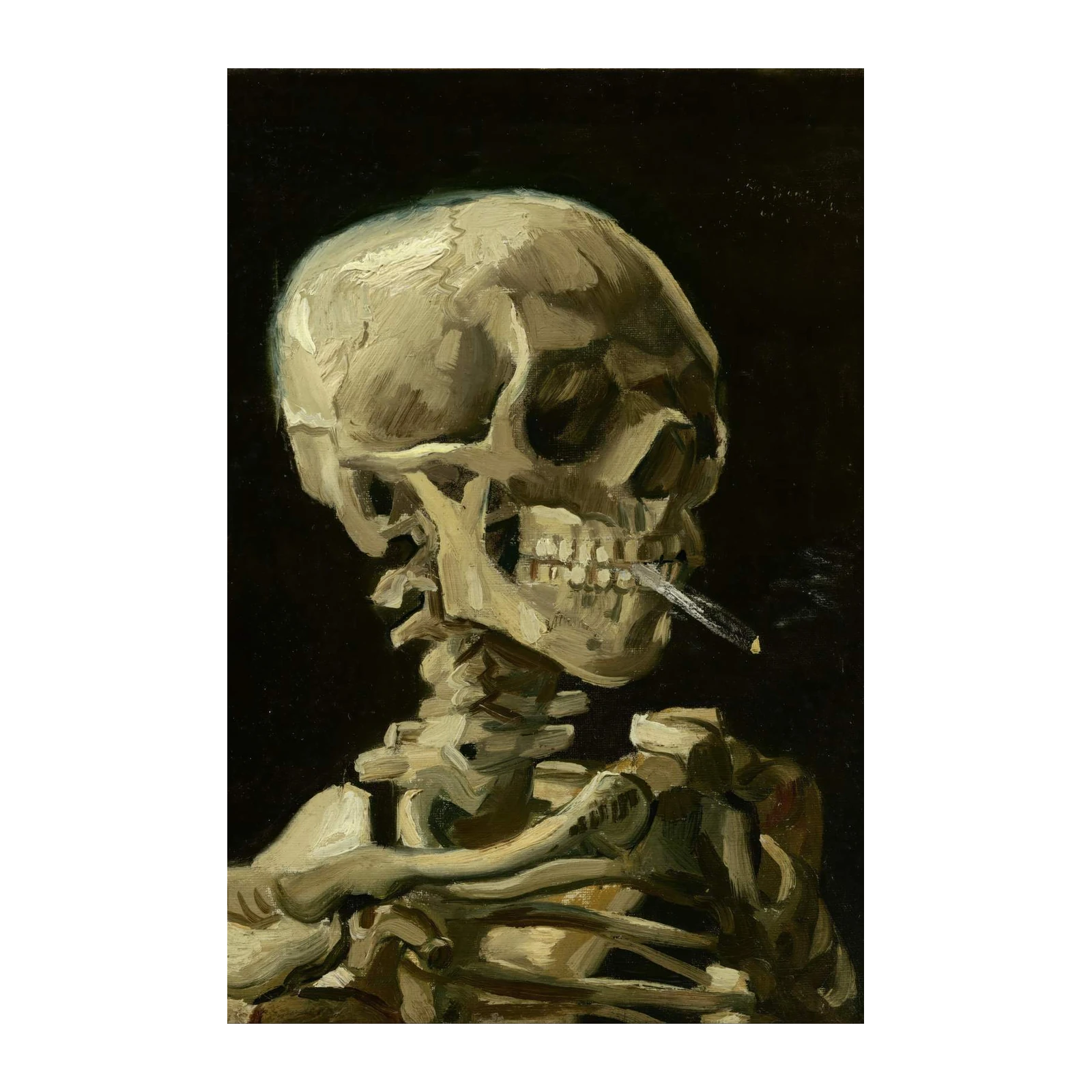 Van Gogh Skeleton Smoking Wall Art Wall Art